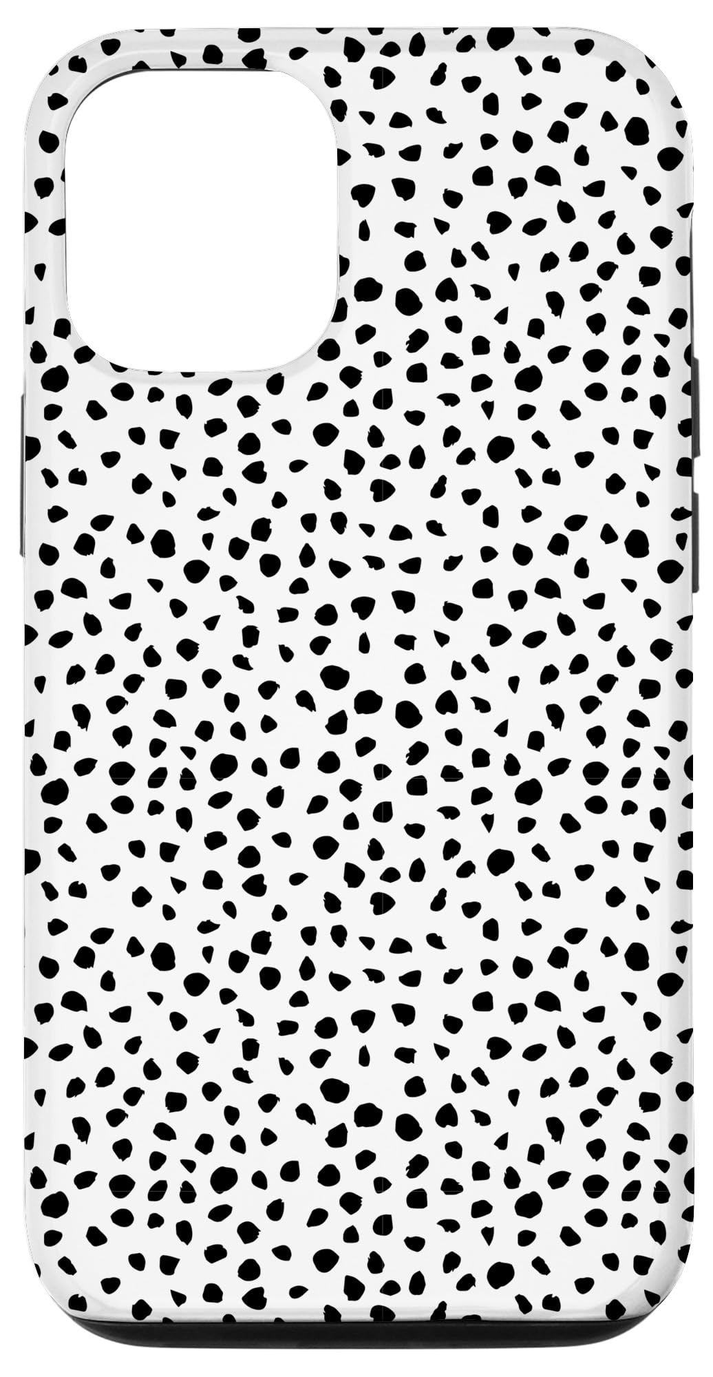 iPhone 12/12 Pro Case - Trendy Dalmatian Print with White Background & Artistic Black Brush Stroke Spots | Perfect for Fashion Lovers & Dog Enthusiasts