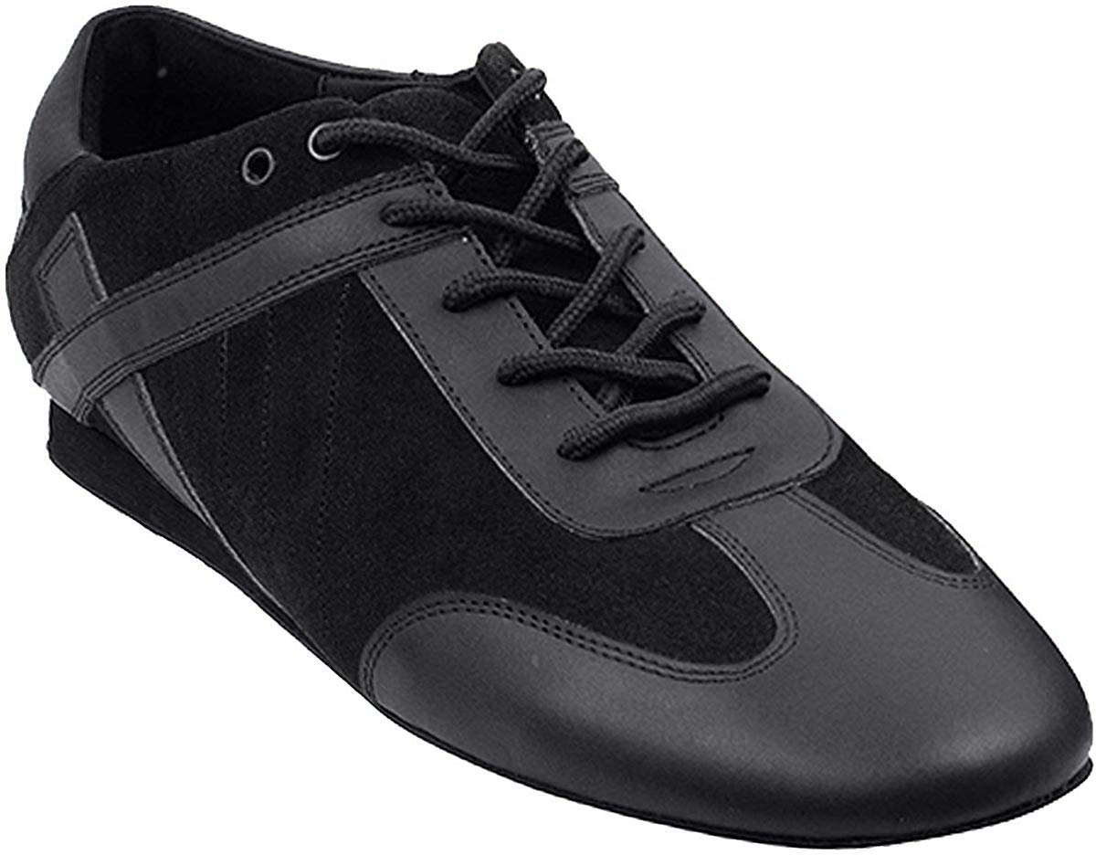 Premium Men's Ballroom Latin Salsa Dance Shoes - Genuine Leather Comfortable Sneakers SERO106BBXEB (5-Pack Bundle) for Competition, Practice & Social Dancing