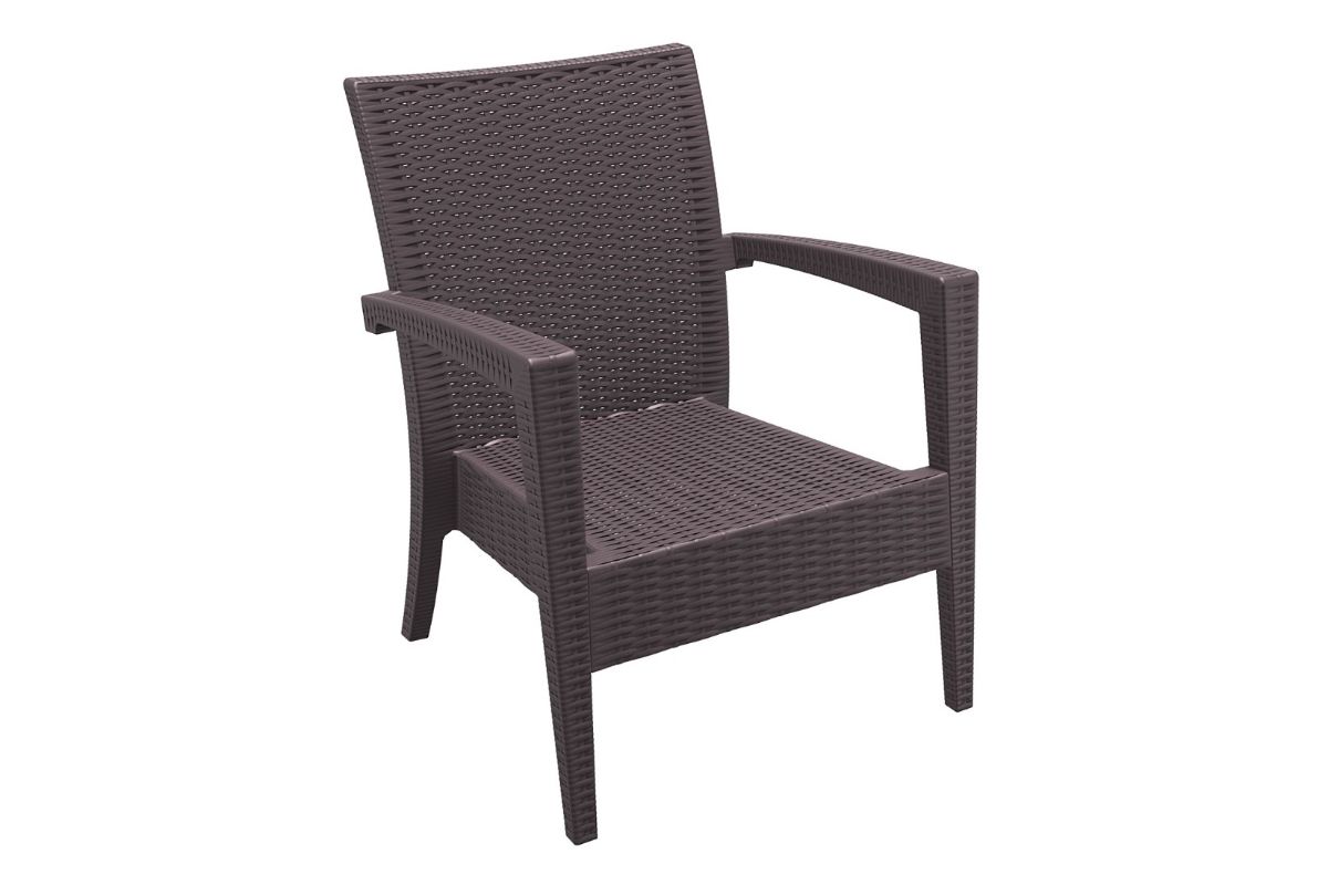 Premium Stackable Tequila Lounge Chair - Outdoor Patio Bar & Cafe Armchair for Restaurants, Hotels & Beach Resorts