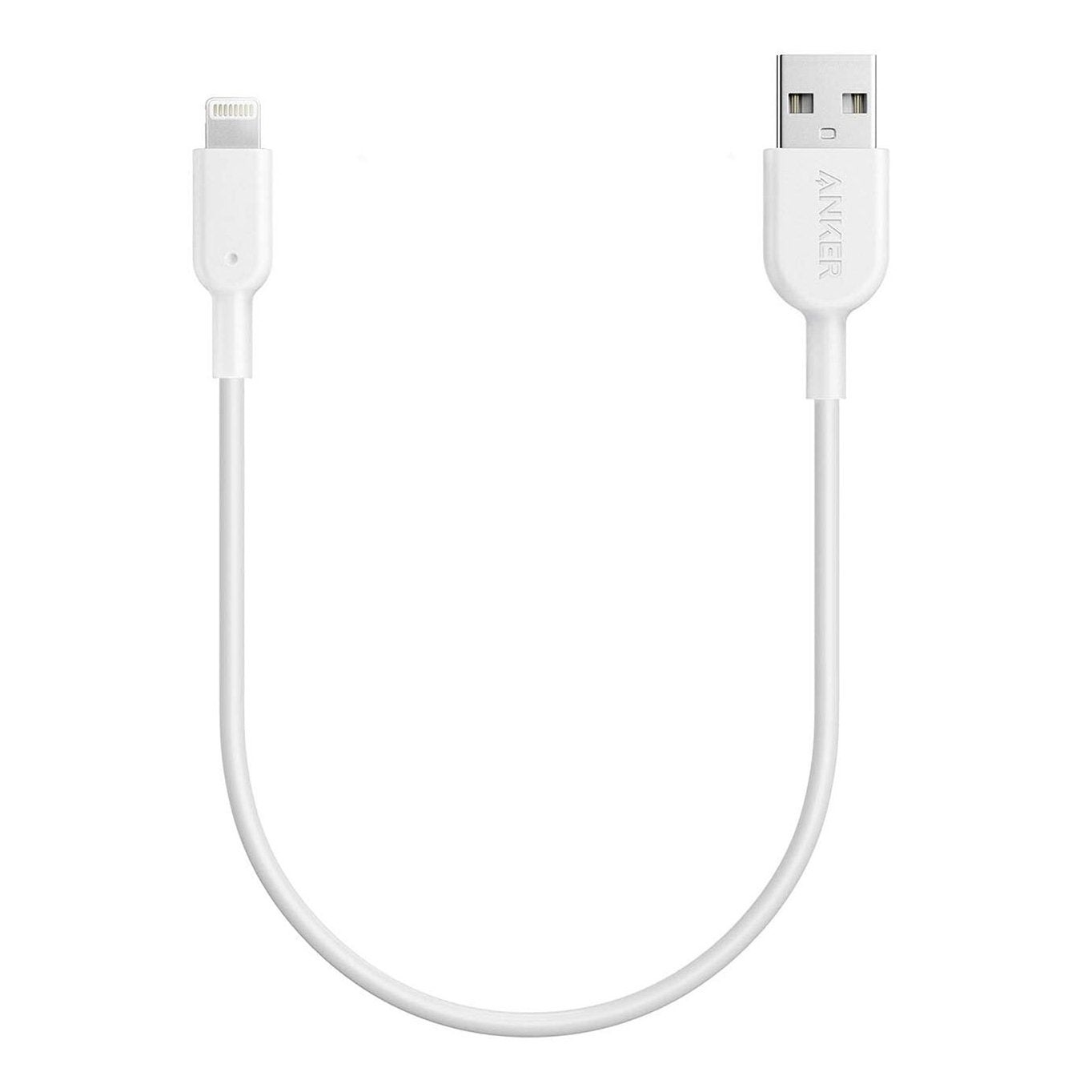 Anker PowerLine II 30cm (1ft) Short Lightning Cable - MFi Certified iPhone Charger Cord, Fast Charging & Durable for iPhone 14/13/12/11/X/8/7 - Perfect for Home, Office, Car & Travel Use (White)