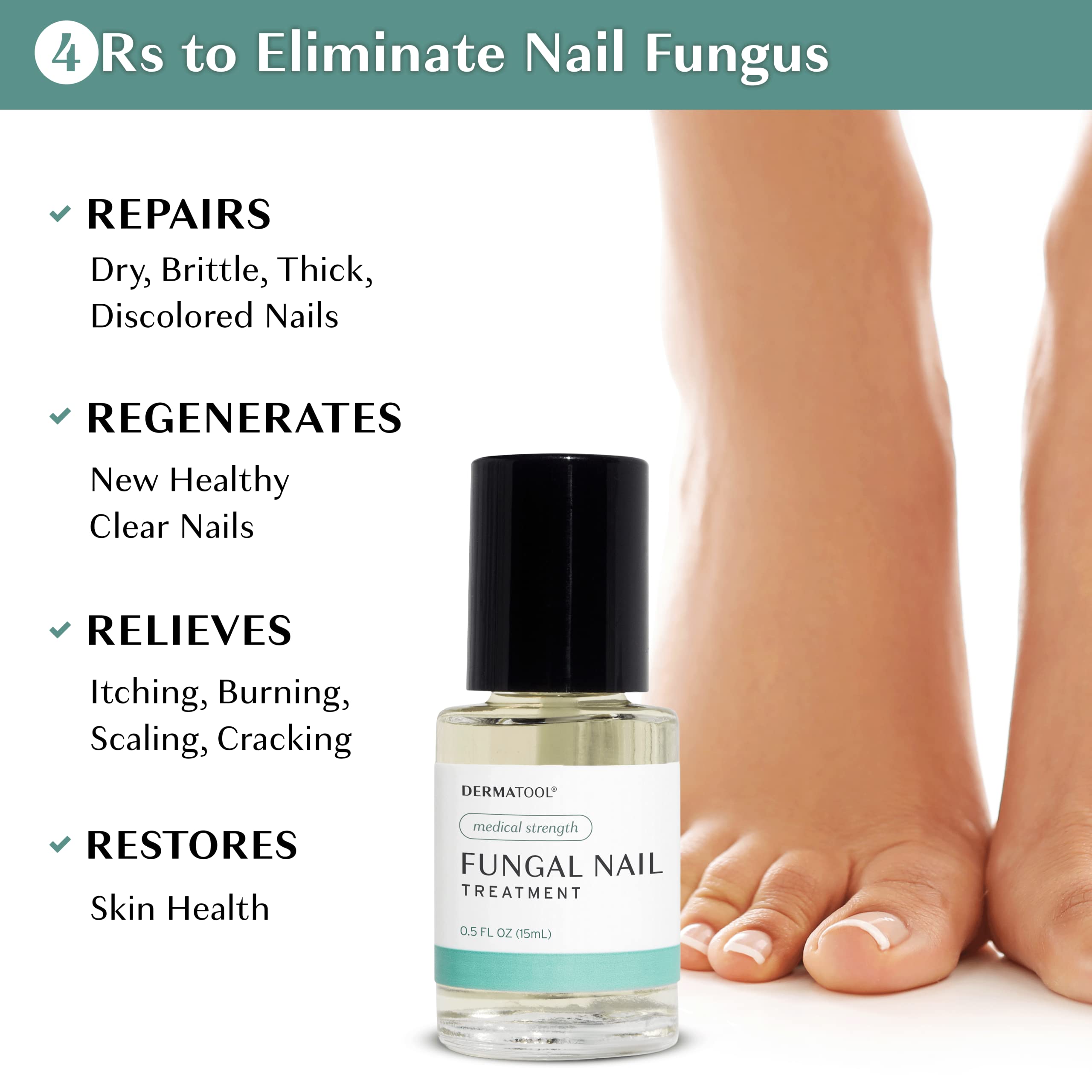 Extra Strength Toenail Fungus Treatment - Antifungal Solution for Fungal Damaged, Yellow, Thick & Discolored Nails - Effective Fingernail & Toe Nail Repair - Perfect for Athletes, Swimmers & Daily Foot Care