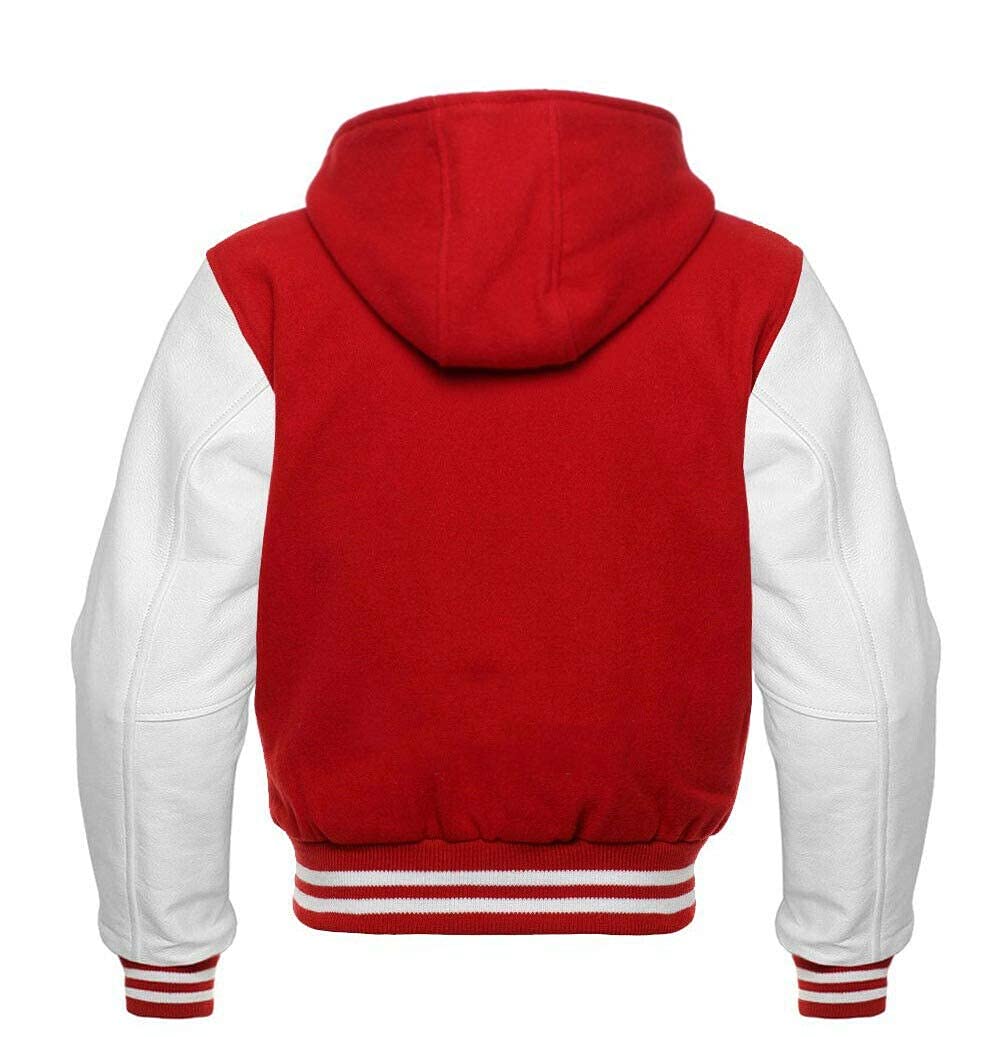 Men's Varsity Letterman Baseball Jacket - Wool Body & Genuine Leather Sleeves | Retro College Style for Casual Wear & Sports Events