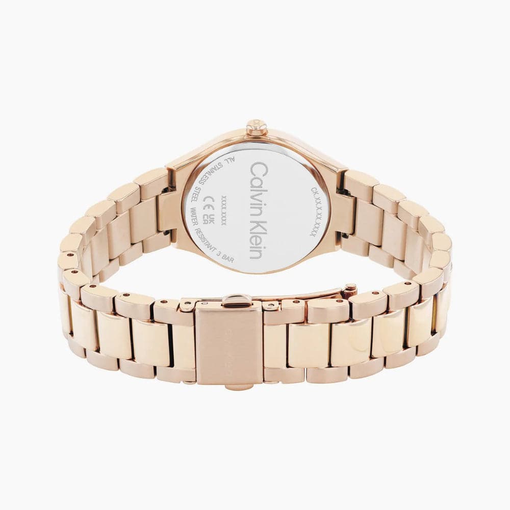Calvin Klein Women's Rose Gold Dial Stainless Steel Watch 25200334 - Elegant Dress Watch for Office, Party & Everyday Wear
