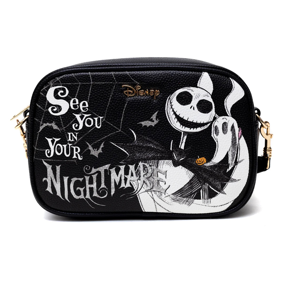 WondaPOP The Nightmare Before Christmas Jack Skellington & Zero Camera Crossbody Bag - Cute Disney Halloween Purse for Cosplay, Theme Parks & Daily Use