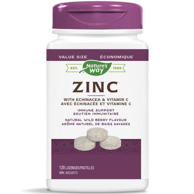 Nature's Way Zinc with Echinacea & Vitamin C - 120 Immune Support Lozenges for Cold & Flu Season - Boost Immunity & Soothe Throat Naturally