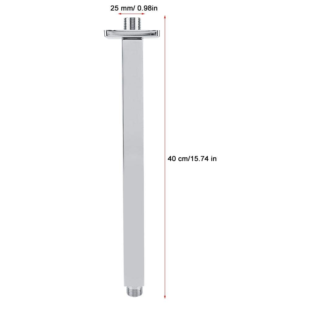 TOPINCN 16 Inch Stainless Steel Shower Arm Extension - Wall Mount Ceiling Shower Pipe for Bathroom, Adjustable Long Shower Head Extension with Durable Finish (Perfect for Modern Bathroom Renovations & Spa-Like Shower Experience)