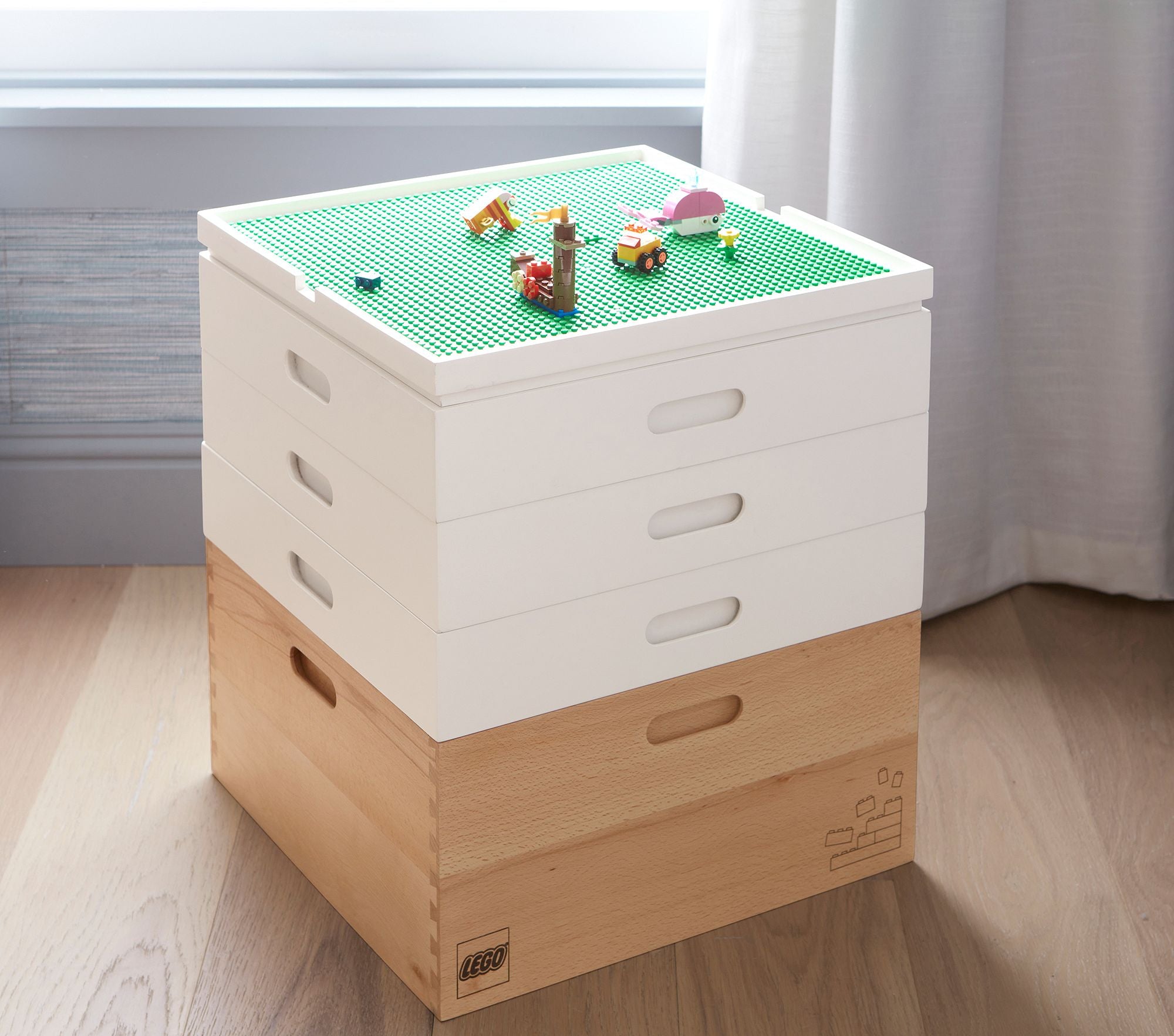 LEGO® Storage Build and Stack Bricks Organizer - Creative Toy Storage Solution for Kids & Adults | Perfect for Playrooms, Classrooms & Home Organization