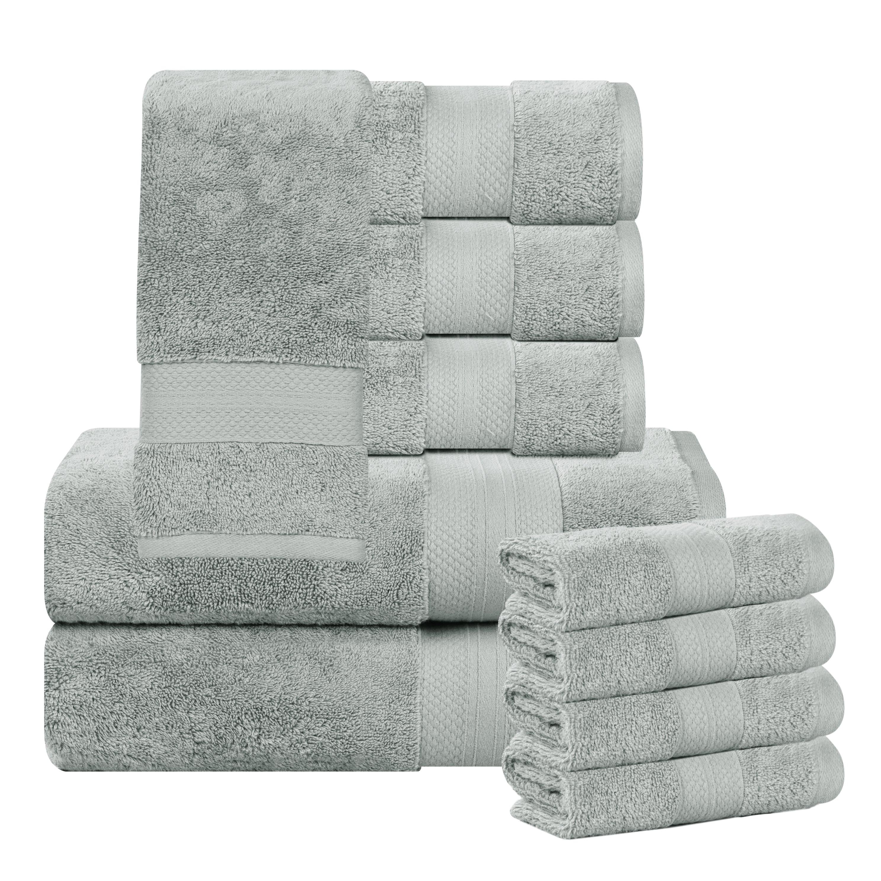 Premium Aria 10-Piece Turkish Cotton Towel Set - Ultra Soft & Absorbent Bath Towels, Hand Towels & Washcloths for Spa, Hotel & Luxury Home Use