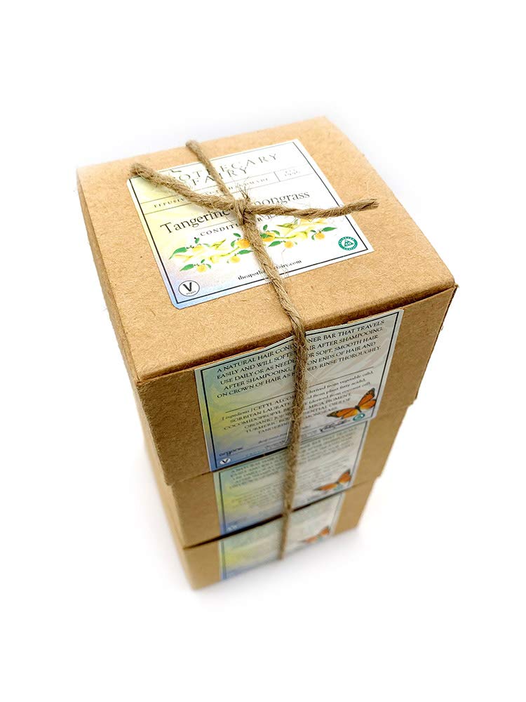 Tangerine Lemongrass Solid Conditioner Bar - 3oz Natural Hair Care for Dry & Damaged Hair - Vegan, Plastic-Free Shampoo Alternative for Travel & Eco-Friendly Lifestyle