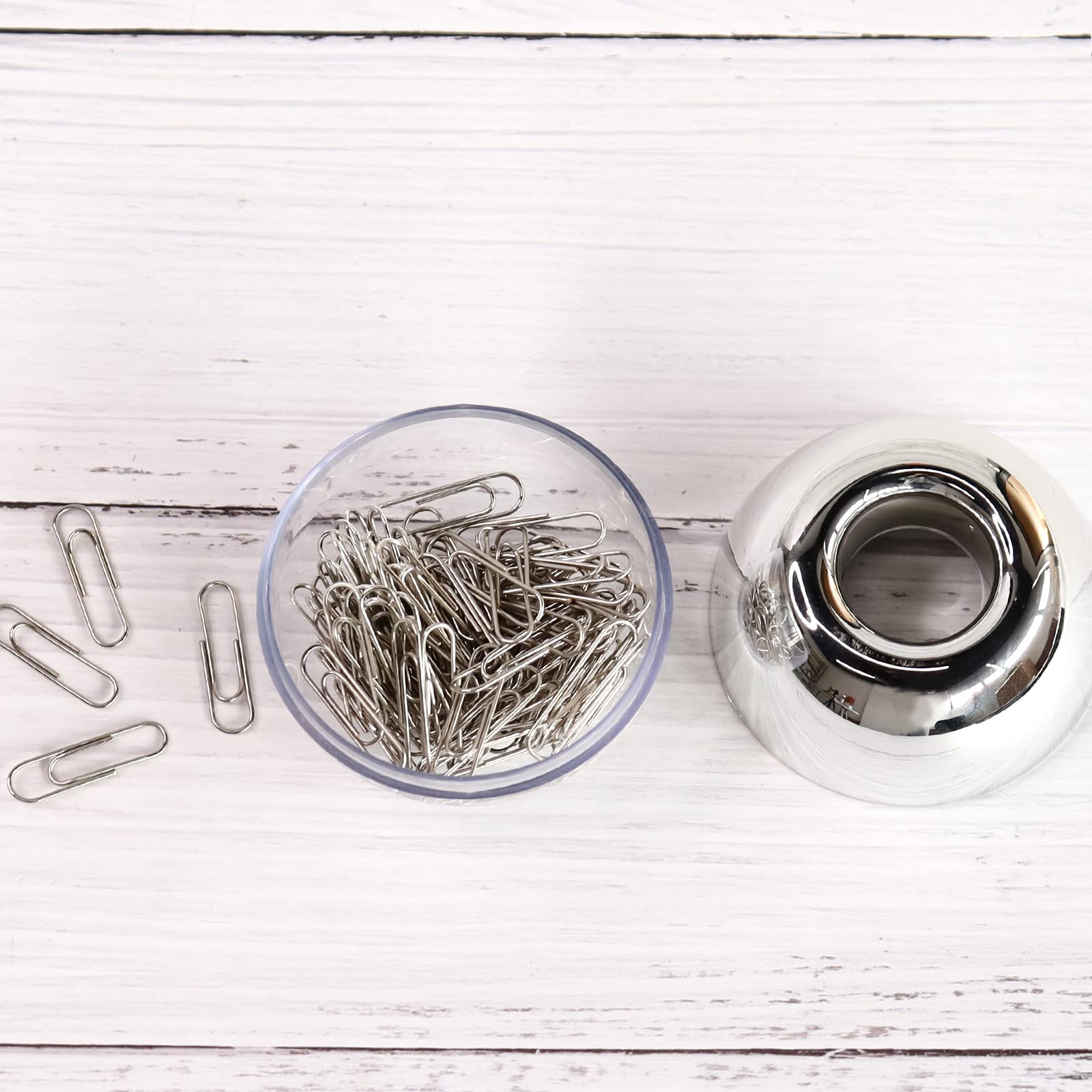 Buqoo Magnetic Paper Clips Holder - 1 Inch Silver Office Desk Organizer for Home, School & Office Supplies | Perfect for Document Organization, Bulletin Boards & Workspace Accessories