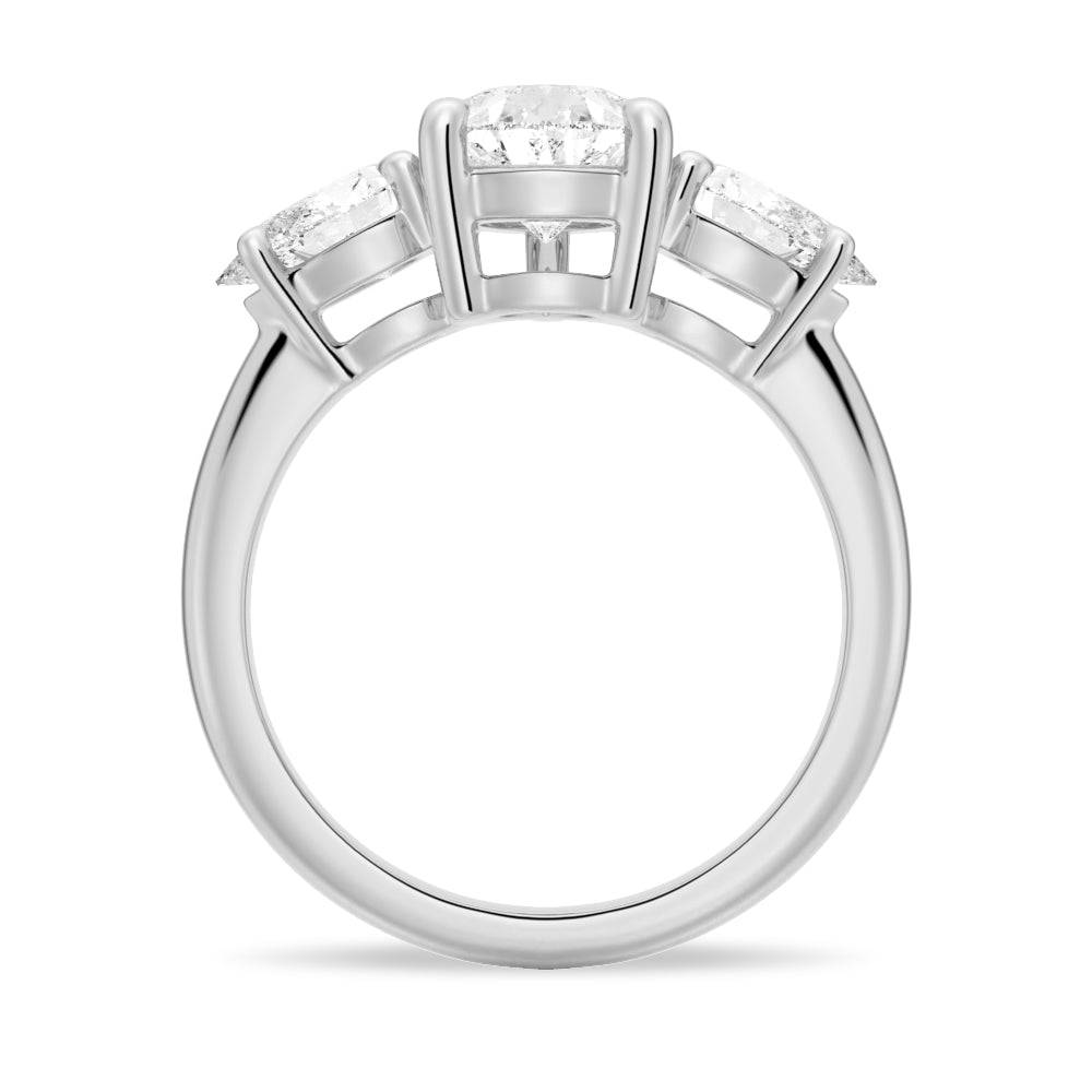 Exquisite Pear Shaped Three Stone Moissanite Engagement Ring for Women - Perfect for Proposals, Weddings & Anniversary Gifts