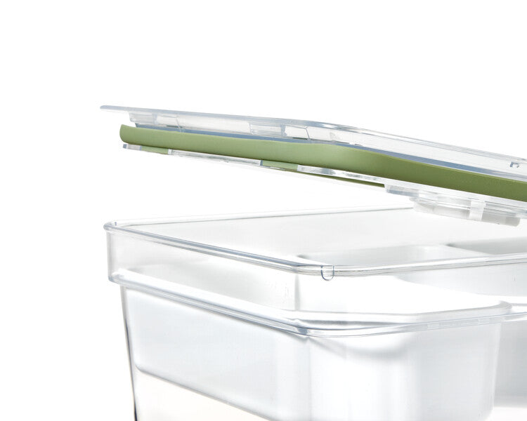 Fresh Large Tall Produce Storage Bin with 3 Adjustable Dividers - Perfect for Organizing Fruits, Vegetables in Kitchen, Pantry or Refrigerator