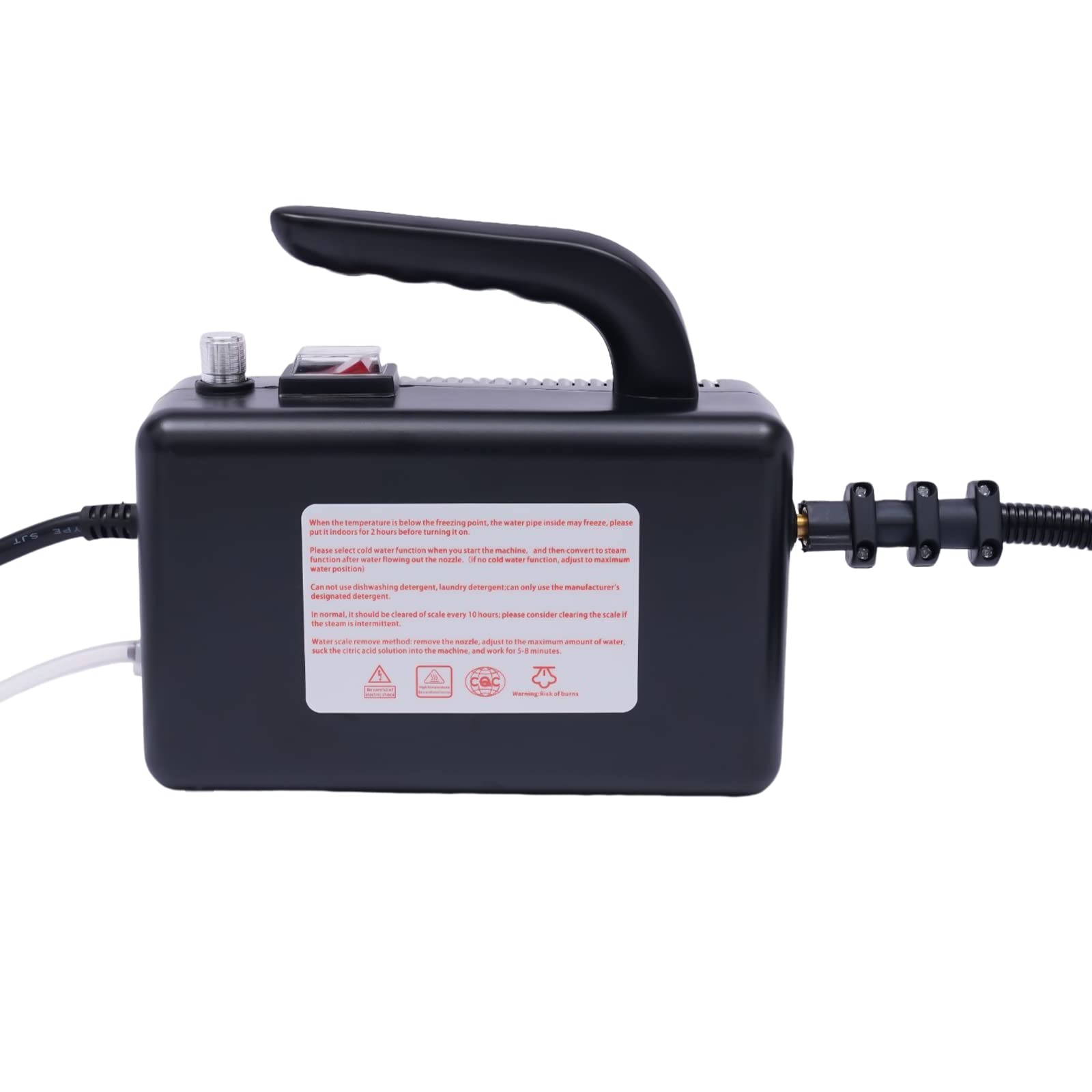 1600W High Pressure Steam Cleaner for Home & Auto - 110V Portable Multi-Purpose Handheld Steam Cleaning Machine for Floors, Counters, Windows, Tiles, Grout - Perfect for Deep Cleaning, Sanitizing & Stain Removal (Black)