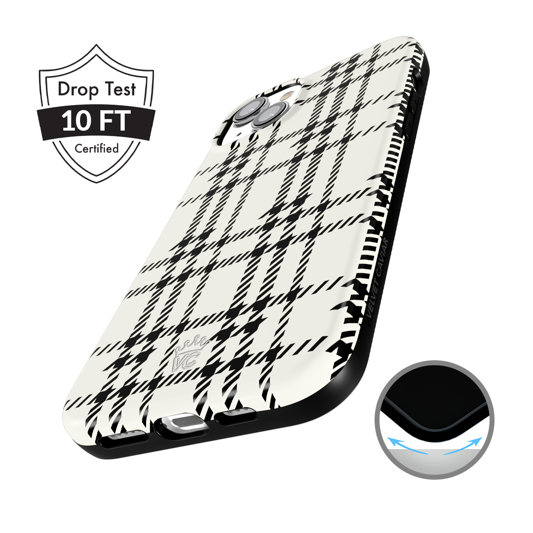 Houndstooth Pattern iPhone Case - Stylish & Protective Phone Cover for iPhone 13/12/11/X - Perfect for Work, Travel & Everyday Use