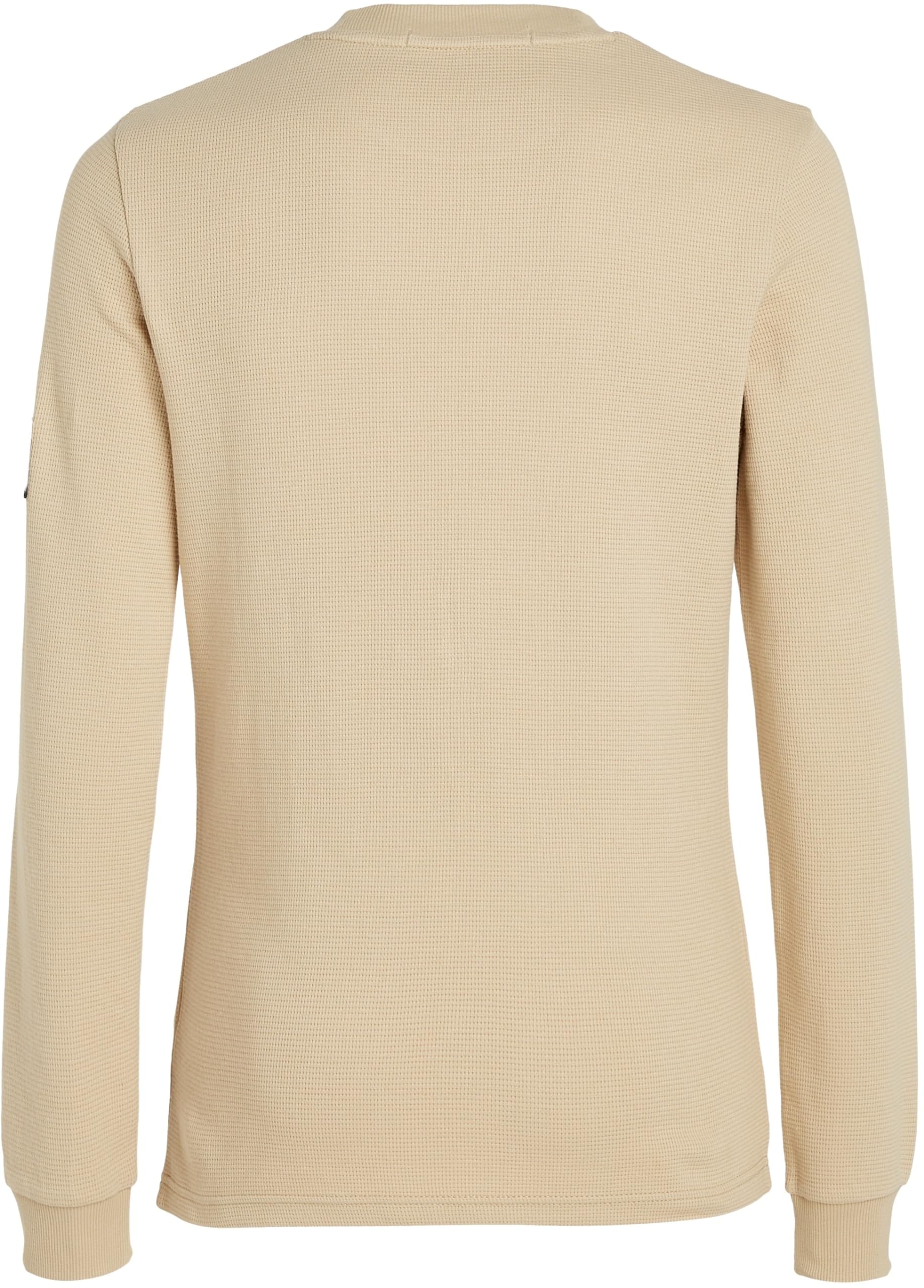 Calvin Klein Men's Long Sleeve Waffle Knit Badge Logo T-Shirt - Comfortable Casual Top for Everyday Wear, Work & Weekend Outfits
