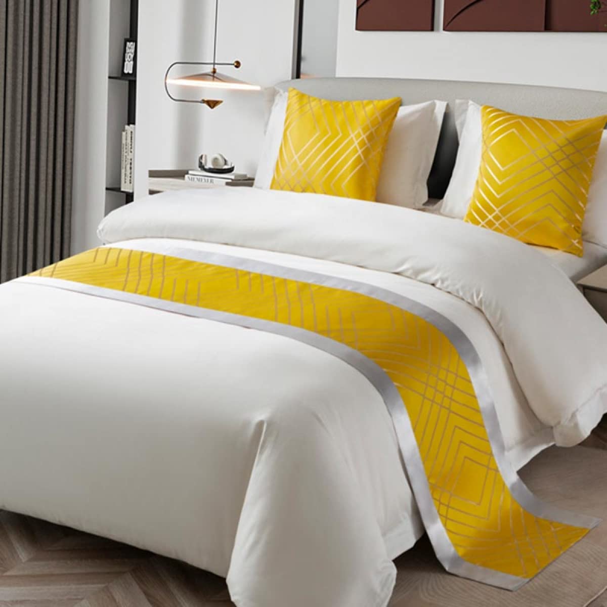 Luxury Hotel Bed Runner Scarf - Modern Fashion Bed End Throw & King Size Bedspread for Bedroom Decoration & Protection | Perfect for Hotels, Master Bedrooms & Upscale Home Decor