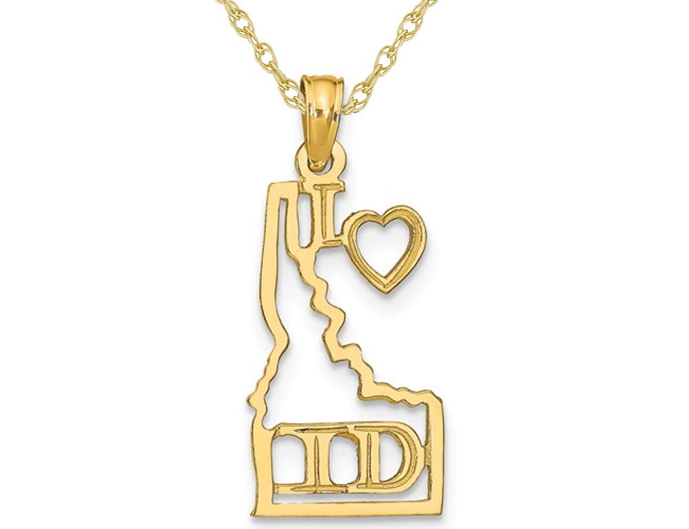 14K Solid Gold Idaho State Charm Pendant Necklace for Women - Dainty Jewelry Gift for Mom, Wife, Daughter | Perfect for Birthdays, Anniversaries & Graduations