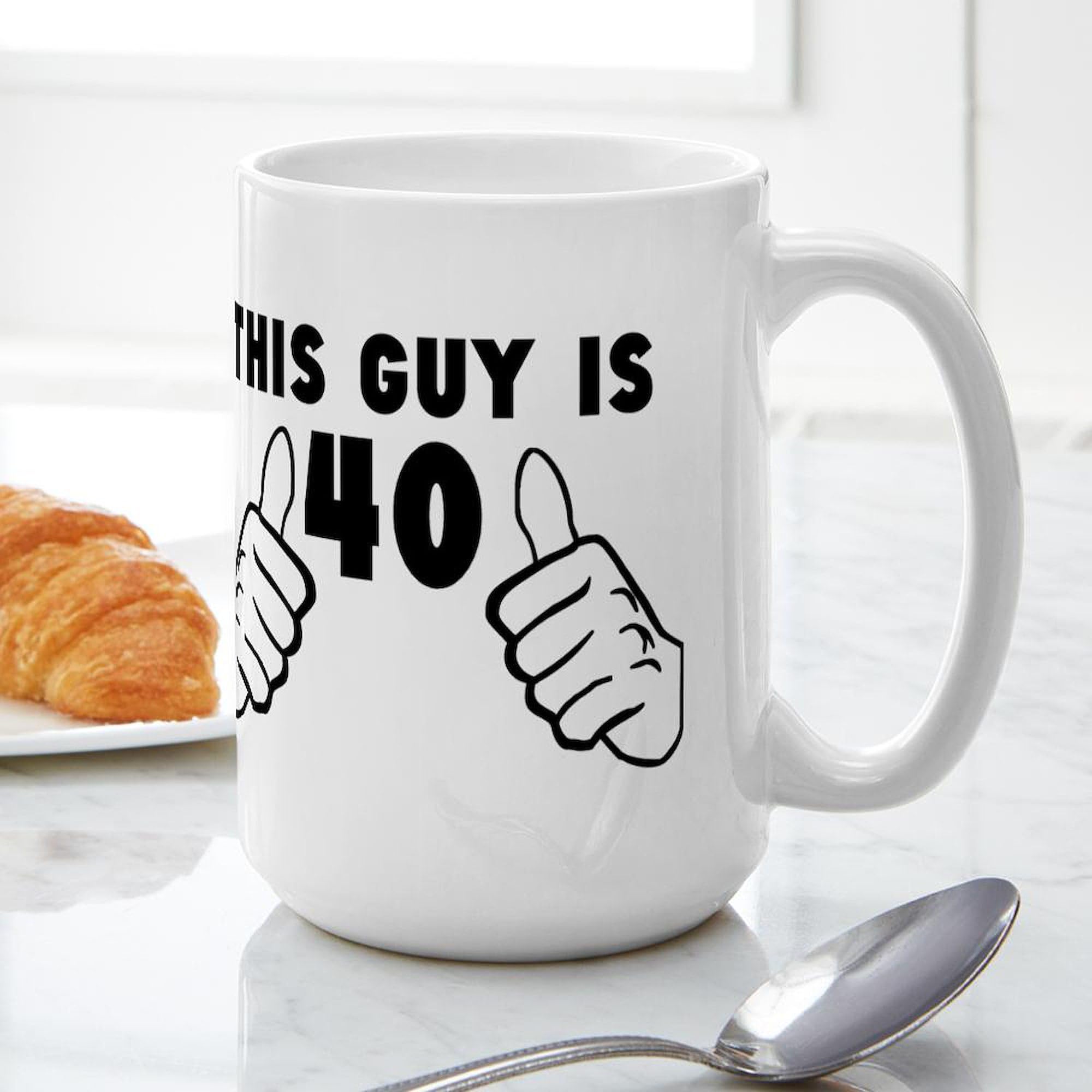15 oz (444 ml) Ceramic Coffee Mug - 'This Guy Is 40' Funny Birthday Gift for Men | Perfect for Office, Home & 40th Birthday Celebrations