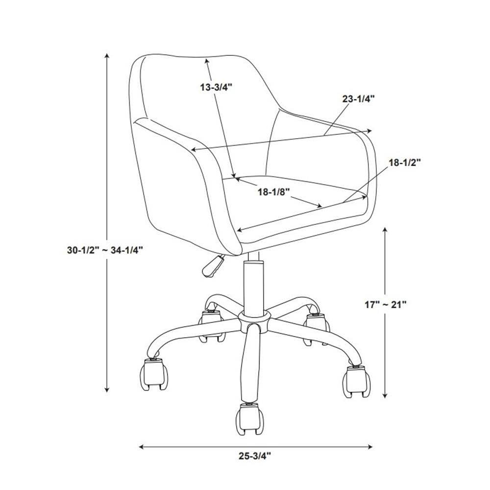 Premium Gray Metal Upholstered Office Chair - Ergonomic Executive Desk Chair for Home & Business Workspaces