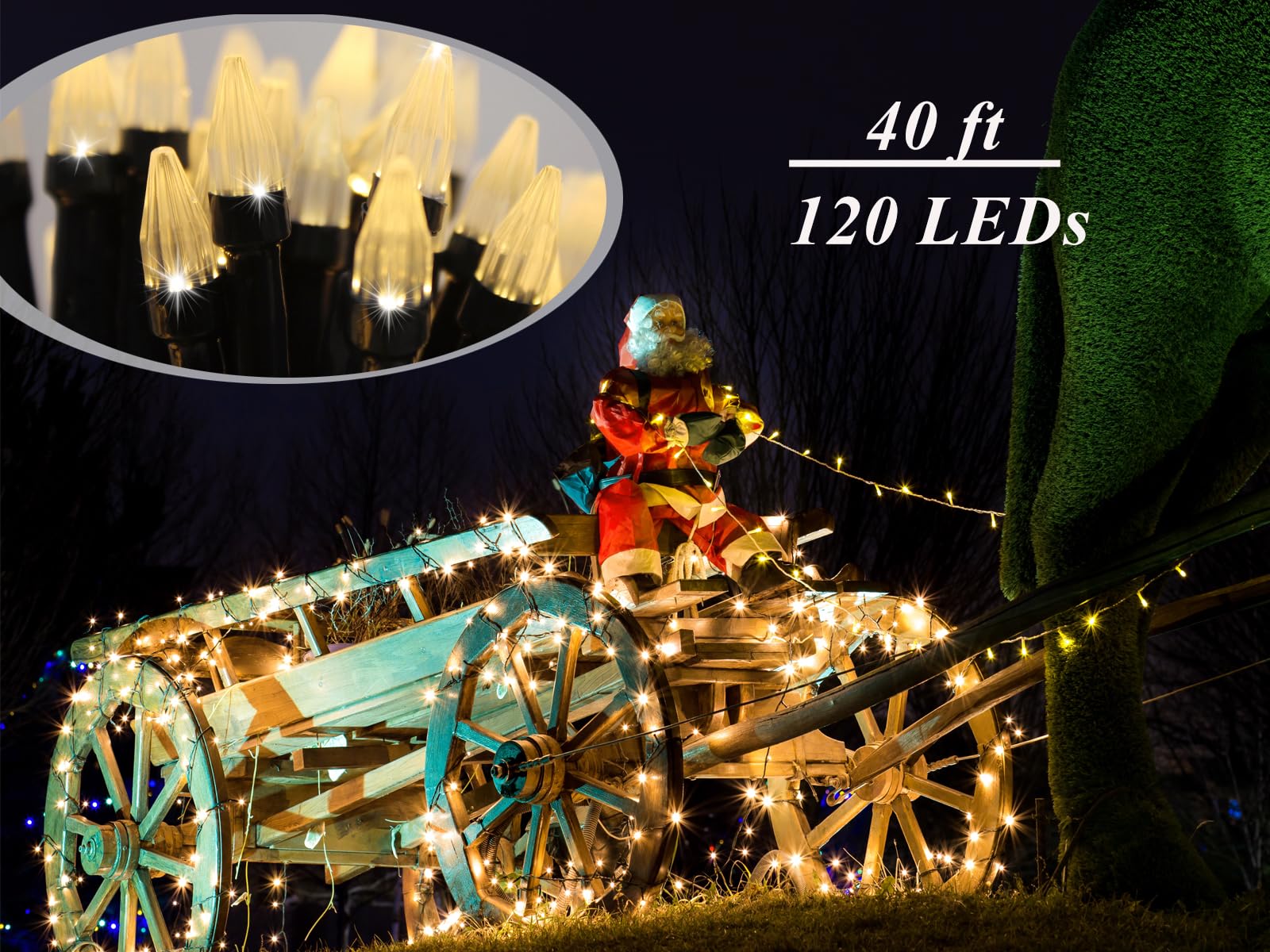 Solhice 40ft Christmas Lights with Remote Control - 120 LED Warm White USB String Lights for Indoor/Outdoor Decor | Perfect for Xmas Tree, Bedroom, Car, and Holiday Decoration