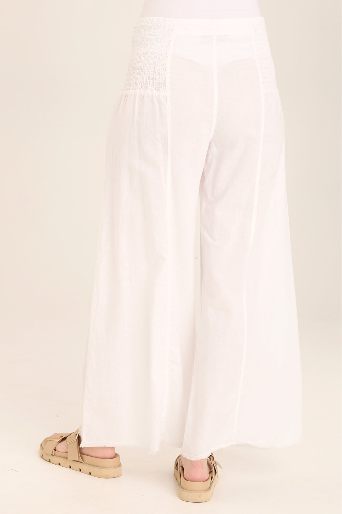 Kaj Women's Wide Leg Cotton Linen Flare Pants - Comfortable High Waisted Boho Trousers for Casual Wear, Summer Outfits & Beach Vacations