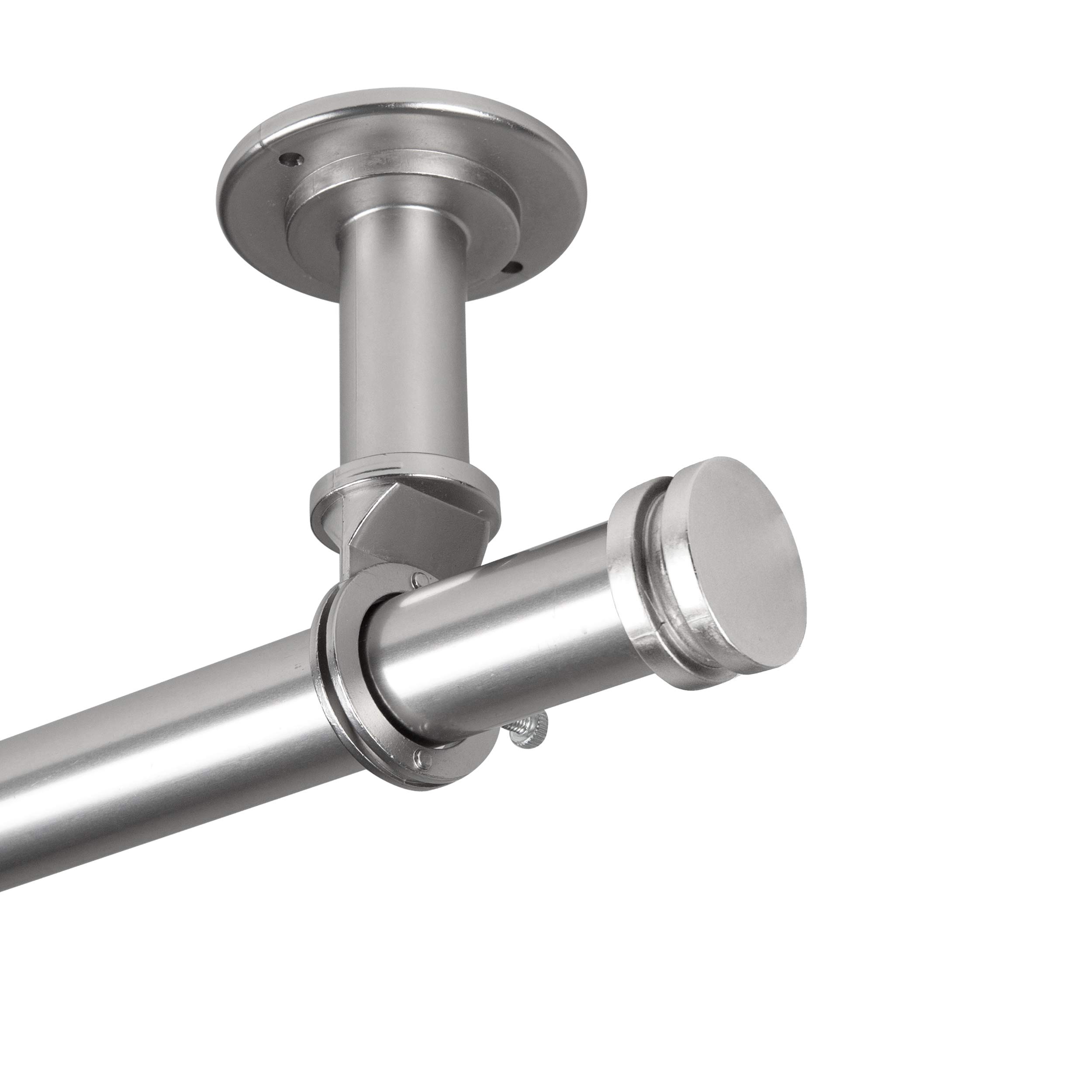 Rod Desyne Rodeo 1-Inch Adjustable Ceiling Curtain Rod - 66 to 120 Inches, Satin Nickel Finish - Perfect for Room Dividers, Window Treatments & Home Decor