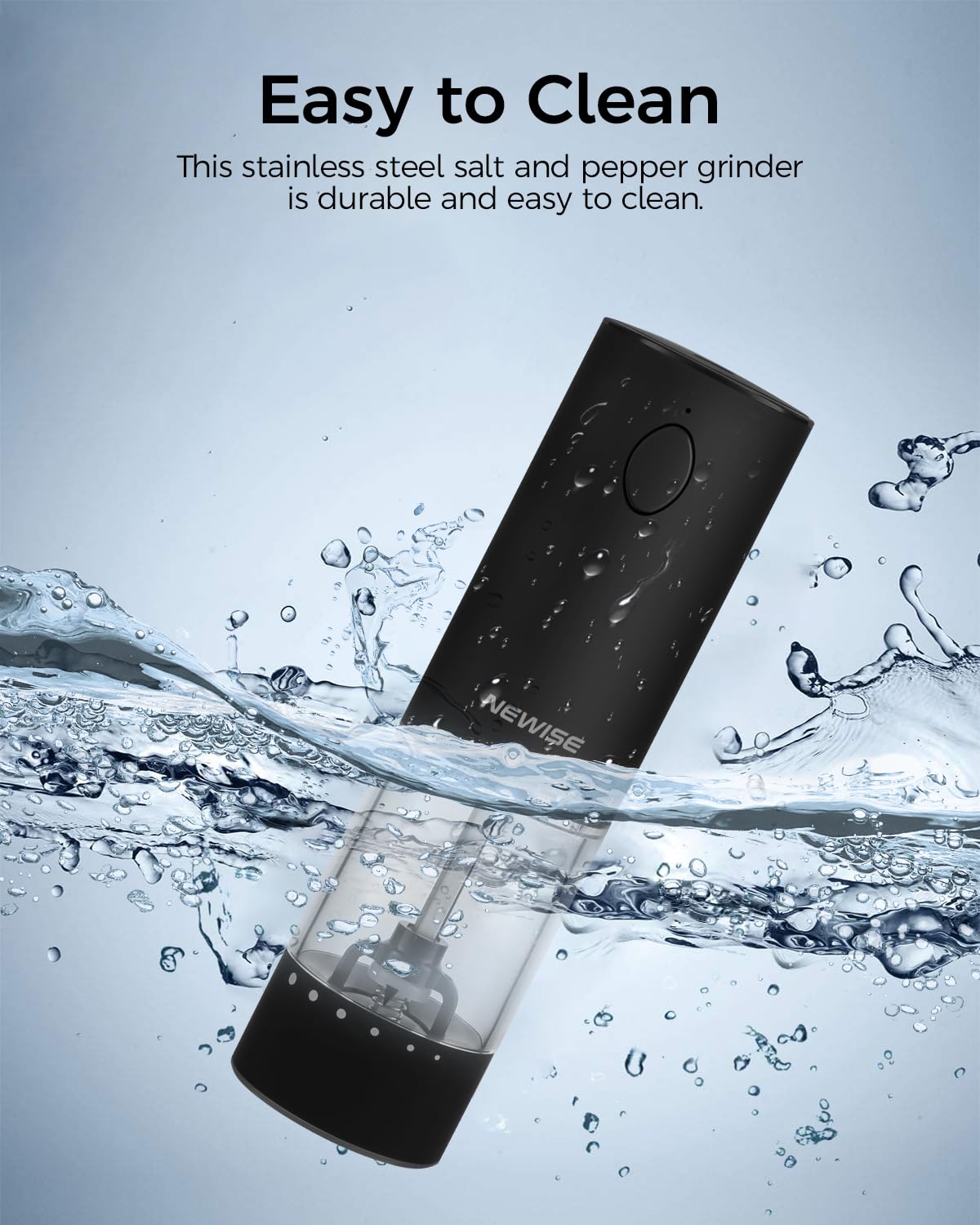 Rechargeable Electric Salt and Pepper Grinder Set - Automatic Kitchen Spice Mill with 6 Adjustable Coarseness & LED Light - Refillable Shakers for Home Cooking, Perfect Housewarming Gift (2 Pack, Black) - Ideal for Gourmet Cooking, Dinner Parties, and Everyday Kitchen Use