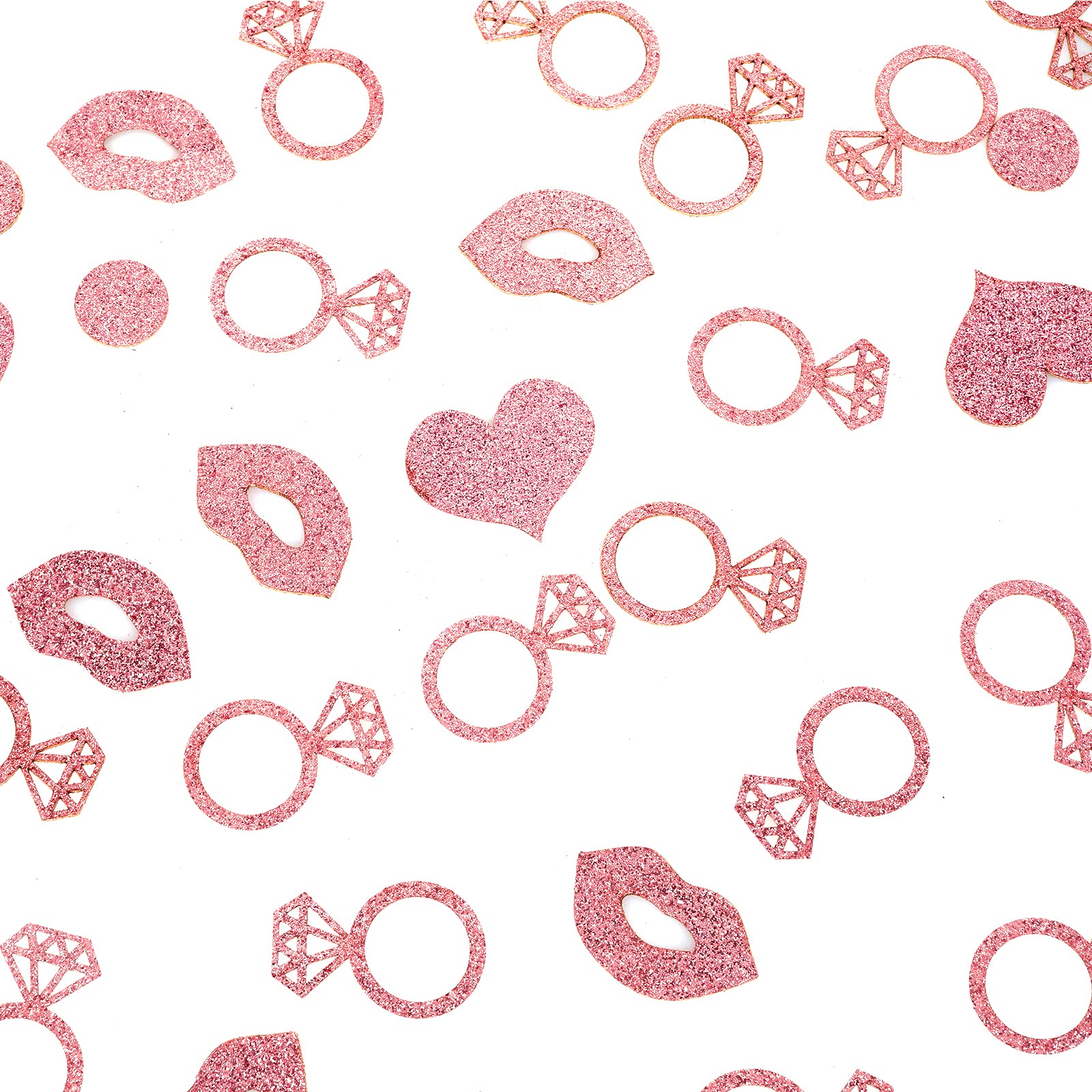 Grevosea 200Pcs Rose Gold Diamond Ring Confetti - Elegant Bachelorette Party Decorations for Wedding, Engagement & Birthday Celebrations - Perfect for Table Scatters, Photo Backdrops & Gift Wrapping
