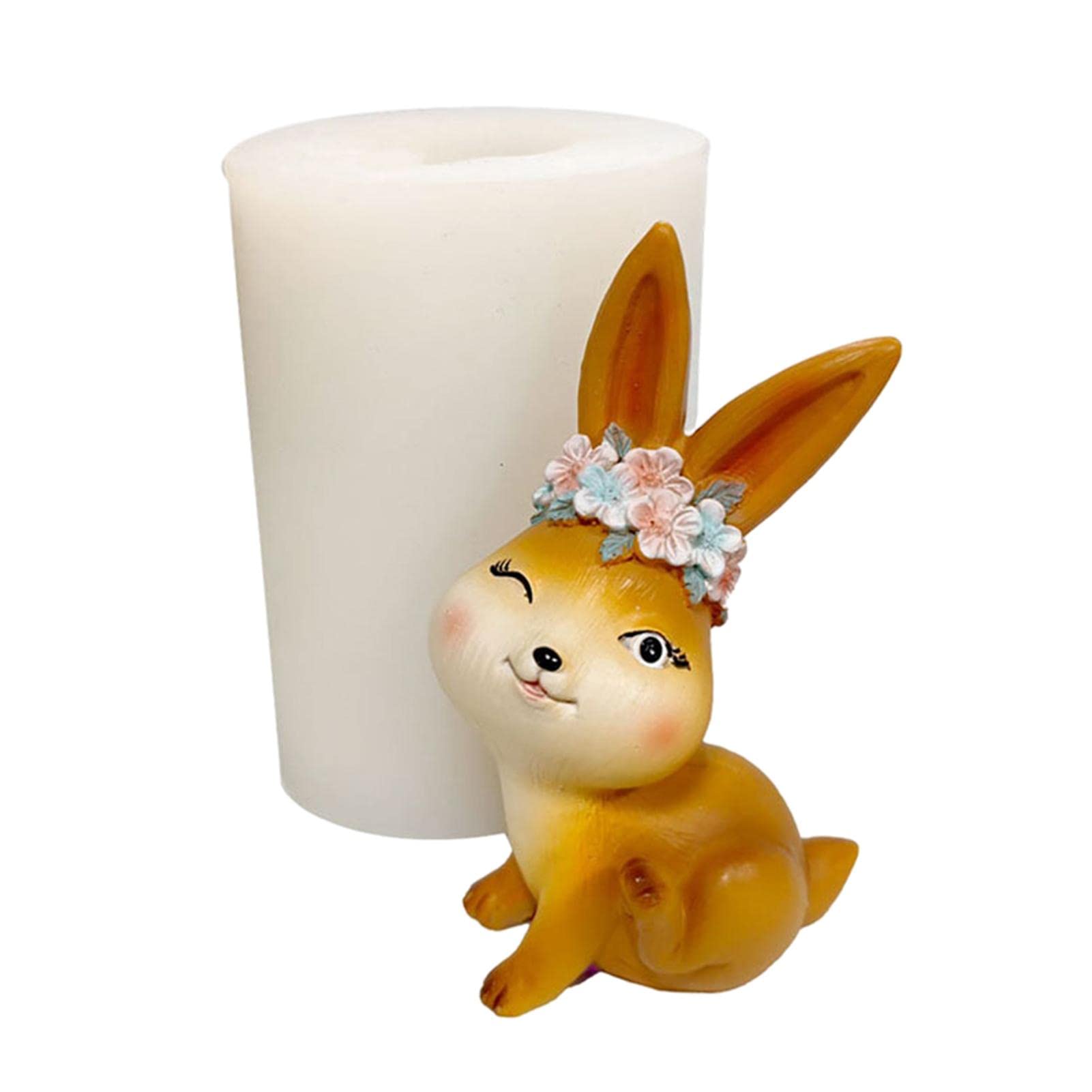 Premium Silicone Rabbit Mold for Soap, Chocolate & Candle Making - 3D Lying Bunny Easter Silicone Molds for DIY Crafts, Keychains & Holiday Decorations
