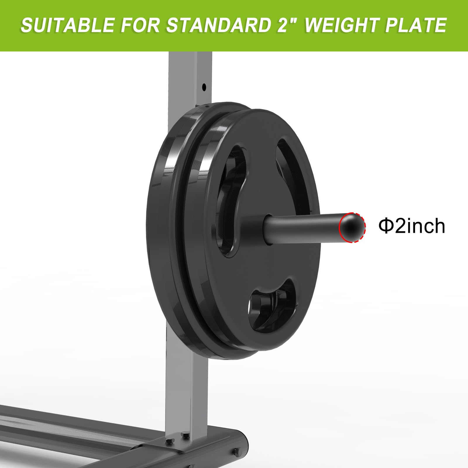 Kipika Weight Plate Holder for 2x2 and 3x3 Power Rack - Heavy Duty Gym Equipment Storage Attachment - Compatible with Standard 1-inch & Olympic 2-inch Weight Plates - Set of 2 - Perfect for Home Gym and Commercial Fitness Centers