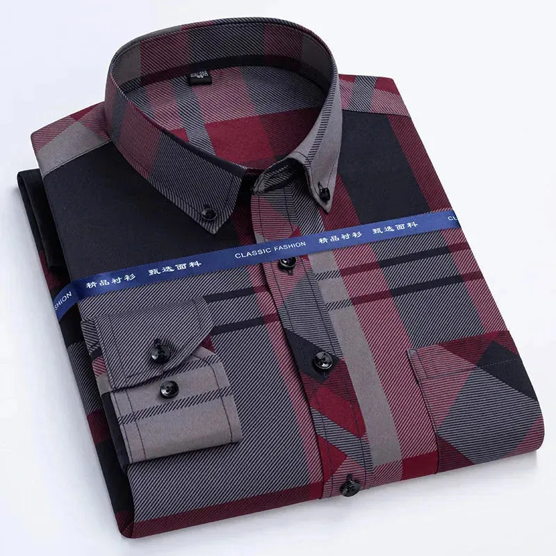 Men's Casual Button Down Plaid Shirt - Comfortable Flannel Shirt for Everyday Wear - Perfect for Work, Outdoor Activities & Date Nights
