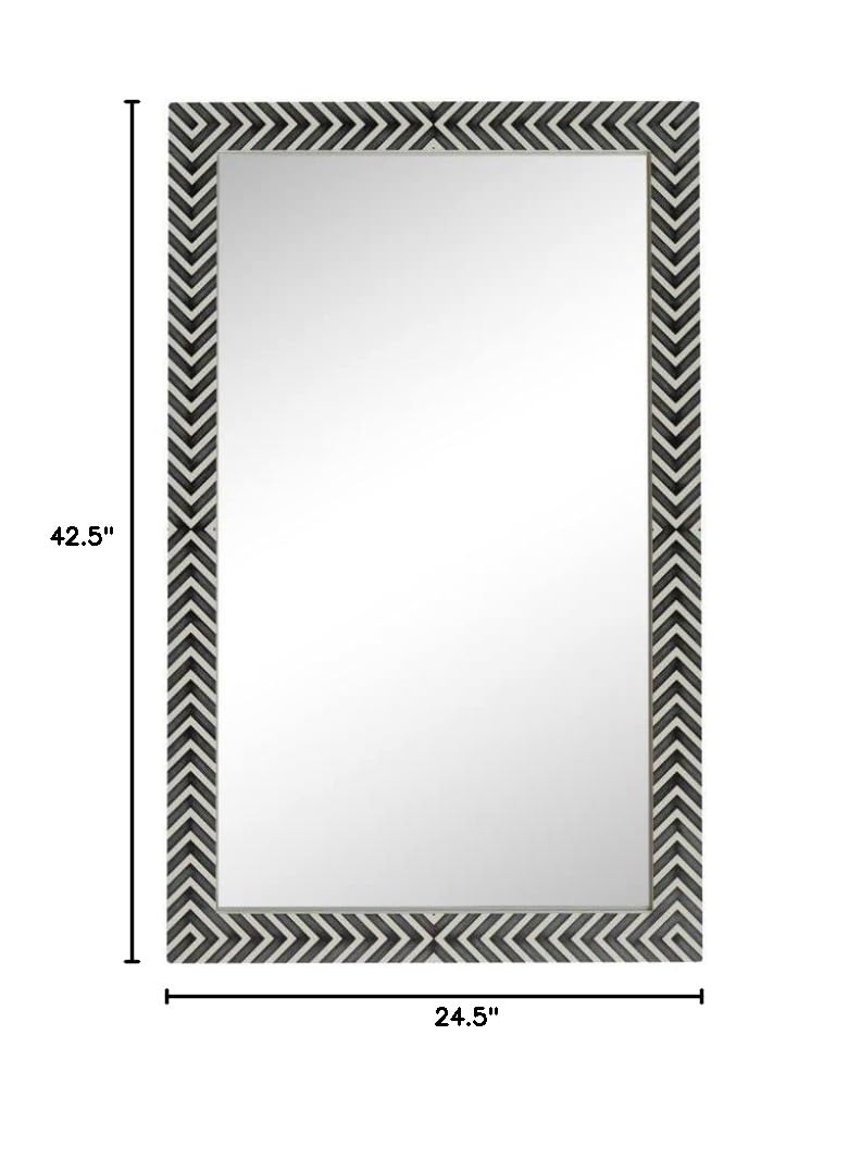 Modern Chevron Glass Mirror 48x30 - Elegant Home Decor for Bathroom & Living Room