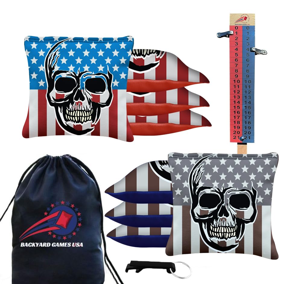 Skull over flag