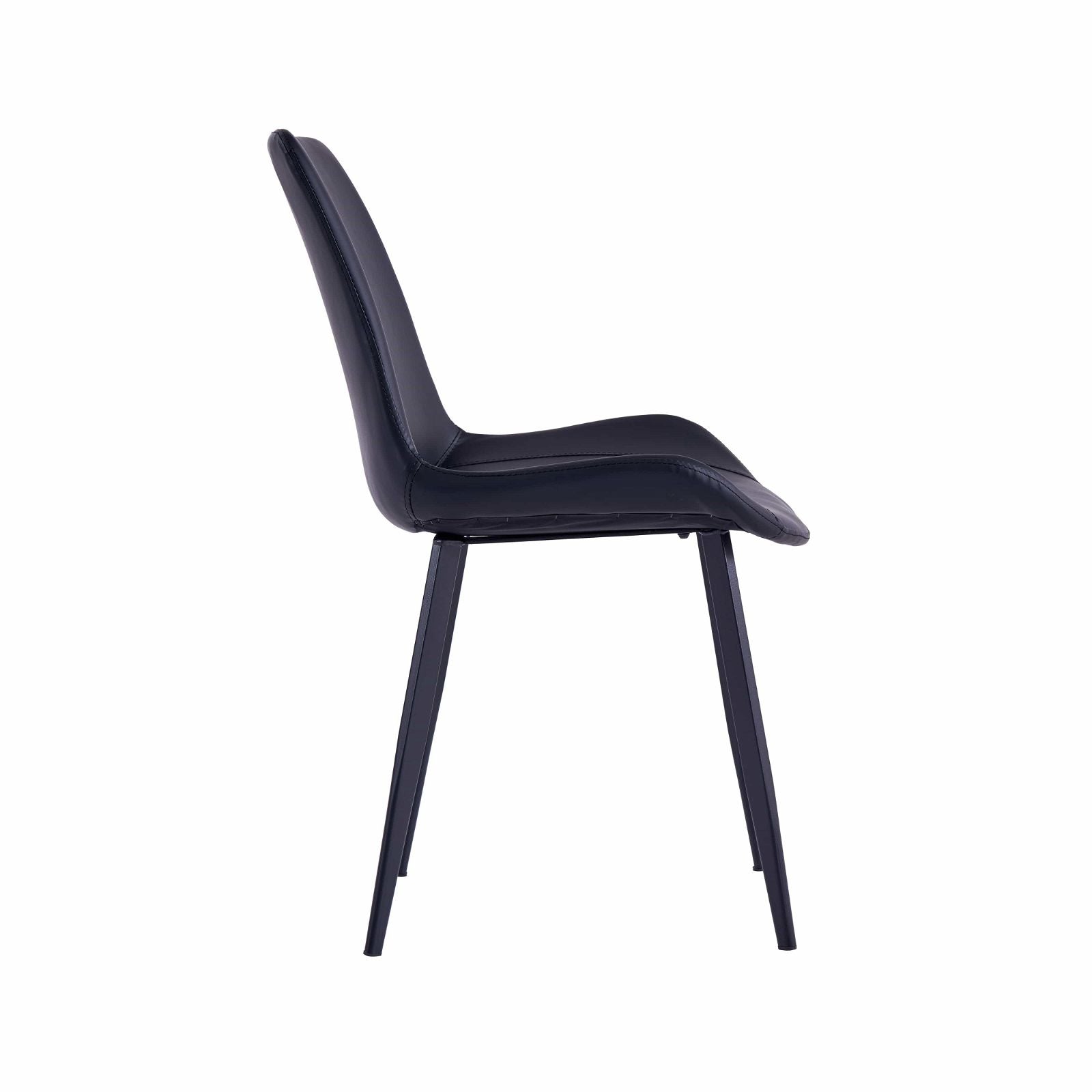 Premium Black PU Dining Chairs Set of 4 - Modern Carbon Steel Frame Kitchen Chairs for Dining Room, Restaurant & Home Decor - Criterion Brand