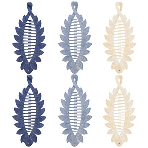 6-Pack Scalloped Leaf Banana Hair Clips for Women - Stylish Hair Accessories for Everyday Wear, Parties, and Weddings