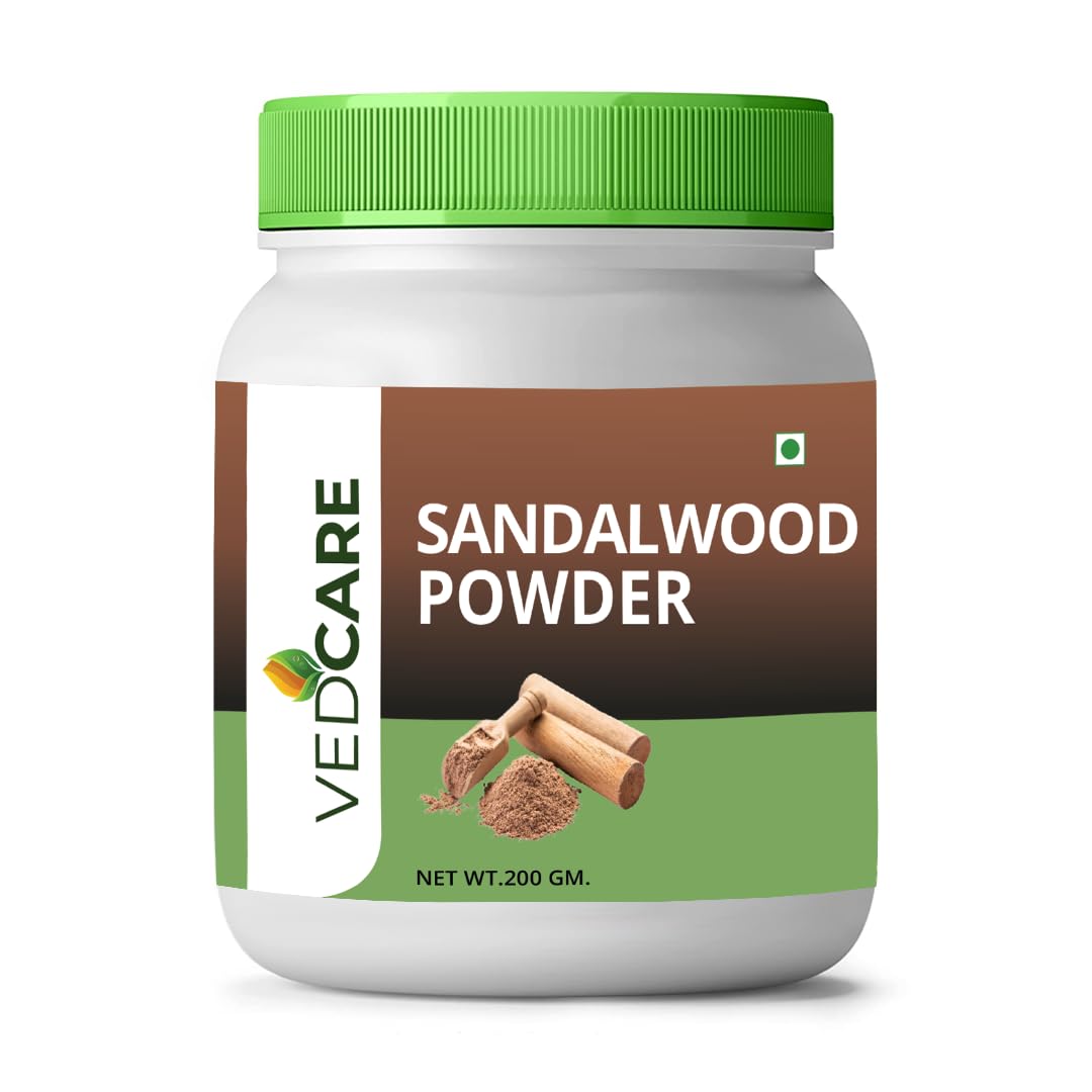 Vedcare 100% Natural Sandalwood Face Pack - Detan & Brightening Facial Mask for All Skin Types, 200g | Perfect for Daily Skincare Routine & Glowing Complexion