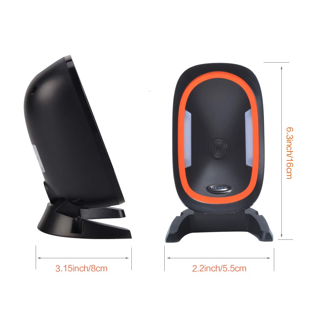HC-666 2D Barcode Scanner - Auto Scan Hands-Free QR Code Reader for POS, PC, Supermarket, Bookstore & Retail | Ideal for Checkout Counters, Inventory Management and Mobile Payment Systems