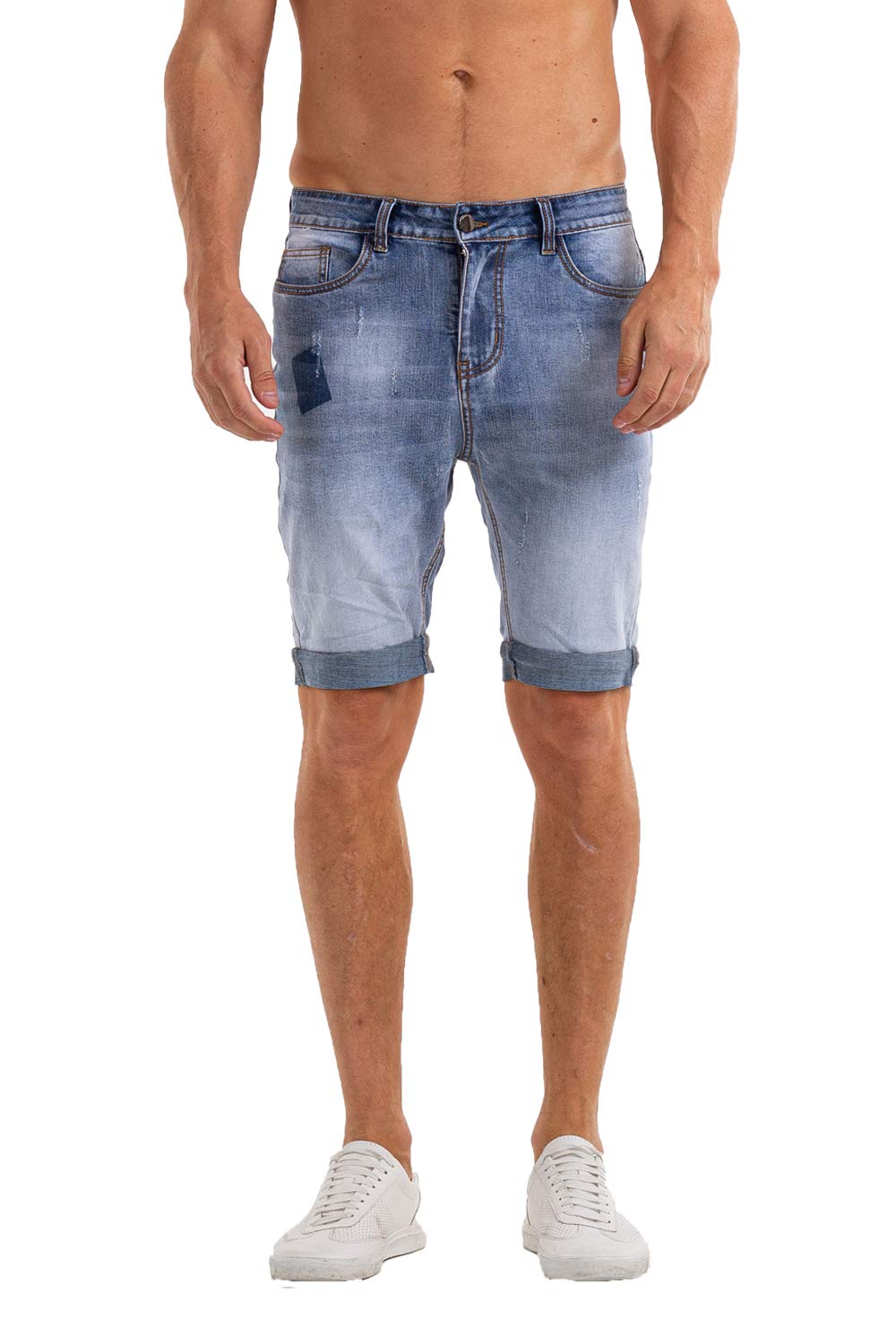 Heyfanee Men's Slim Fit Ripped Denim Shorts - Stretchable Casual Jean Shorts for Summer | Perfect for Beach, Streetwear & Outdoor Activities