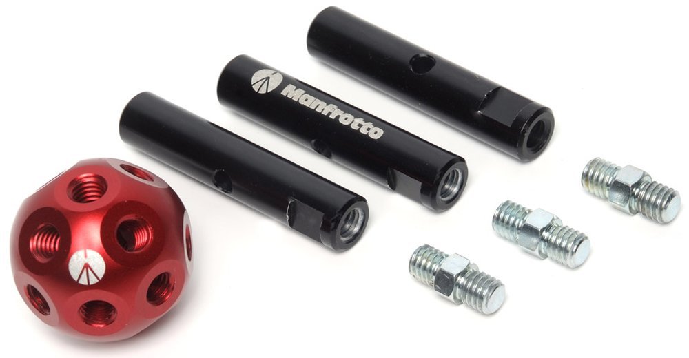 Manfrotto MSY0590A Dado Kit with 3 Adjustable Rods - Professional Photography Lighting Stand Accessories for Studio, Video & Film Production