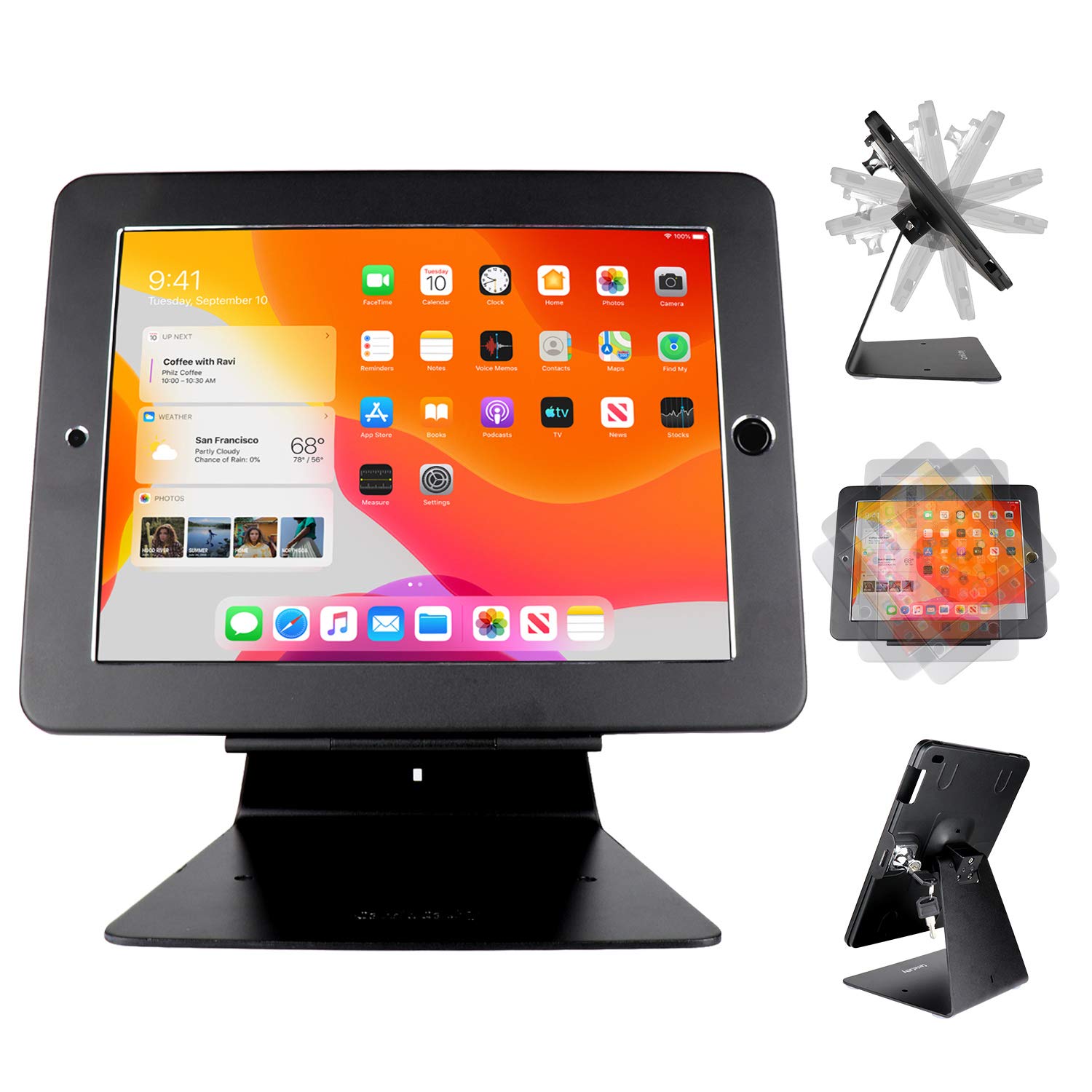 Secure Desktop Anti-Theft Kiosk Stand for iPad 9th/8th/7th Gen (10.2