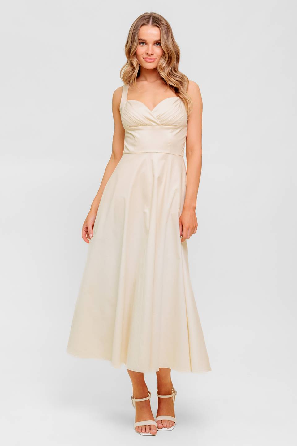 CHANTILLY CHARM SHIRRED MIDI DRESS - Floral Summer Dress for Women, Elegant Ruffled Sleeves & Smocked Waist - Perfect for Garden Parties, Date Nights & Vacation Outfits