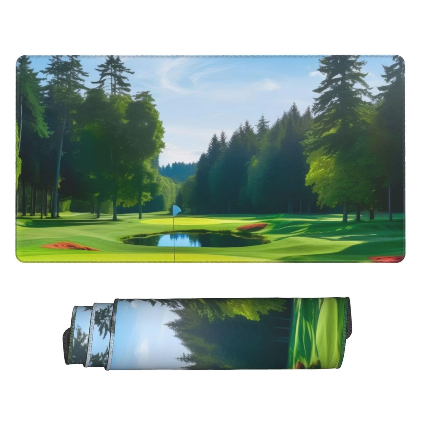 Premium Golf Course Lawn Print Mouse Pad 15.8x29.5 Inches - Non-Slip, Durable & Strong Adhesion - Perfect for Office Work, Gaming & Home Computer Use - Great Gift for Golf Lovers & Professionals