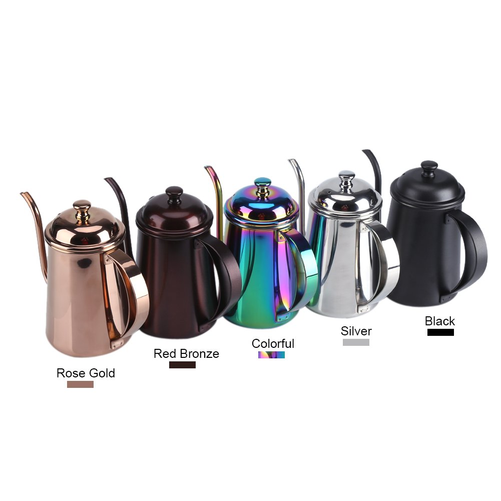 Premium 650ML Stainless Steel Gooseneck Kettle for Pour Over Coffee & Tea - Rose Gold Electric Water Boiler with Precision Spout, Perfect for Home Brewing, Chemex, V60 & French Press