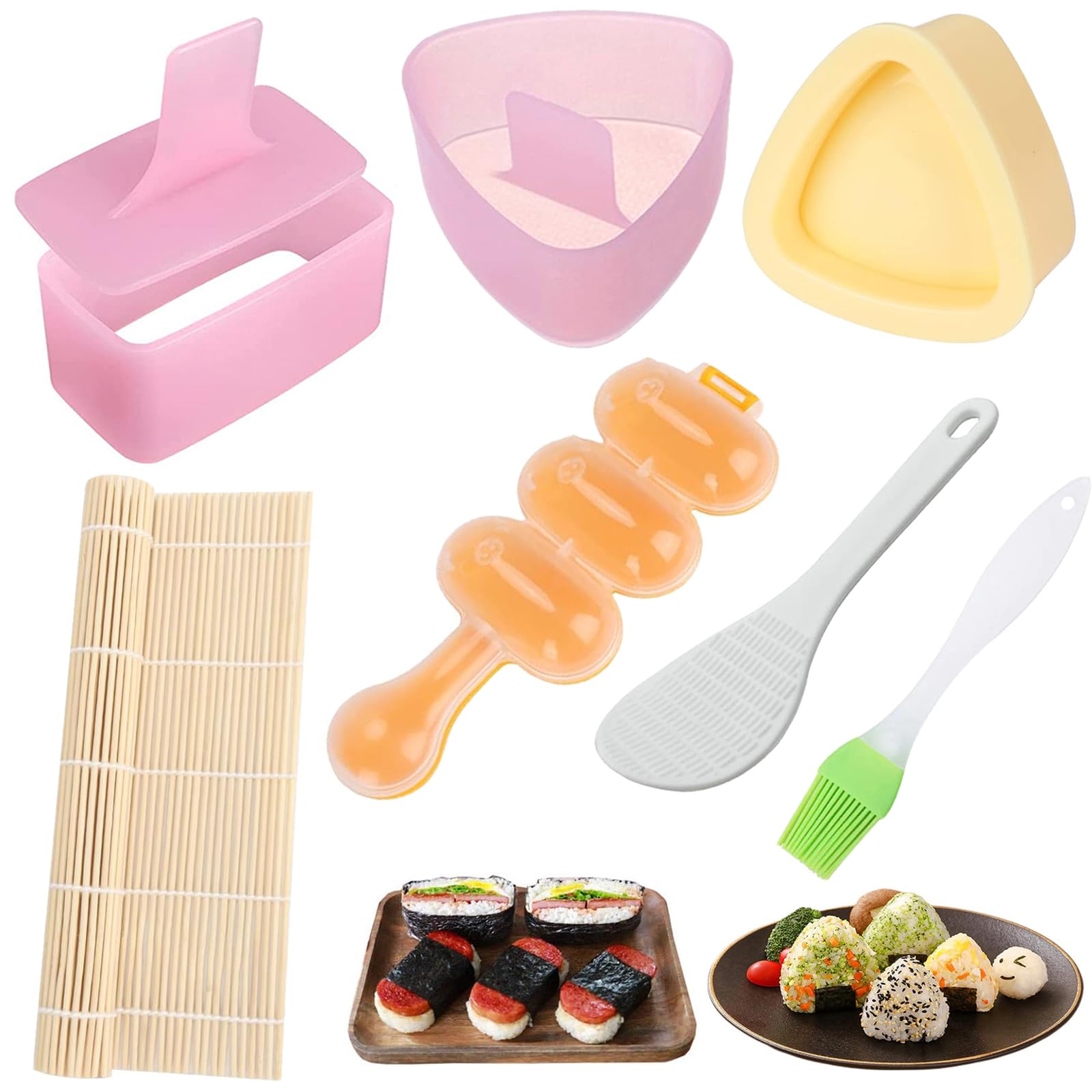 7-Piece Onigiri Mold Set - Non-Stick Rice Ball & Spam Musubi Maker Kit - DIY Sushi Press for Bento Lunch, Kids & Home Cooking - Perfect for Meal Prep, Parties & Japanese Cuisine Lovers