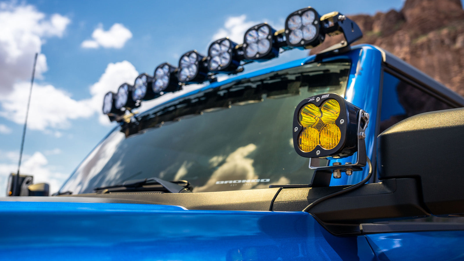 21-24 Ford Bronco & Bronco Raptor SDHQ Built A-Pillar Light Mounts | Off-Road LED Light Brackets | Perfect for Trail Riding, Overlanding & Night Driving
