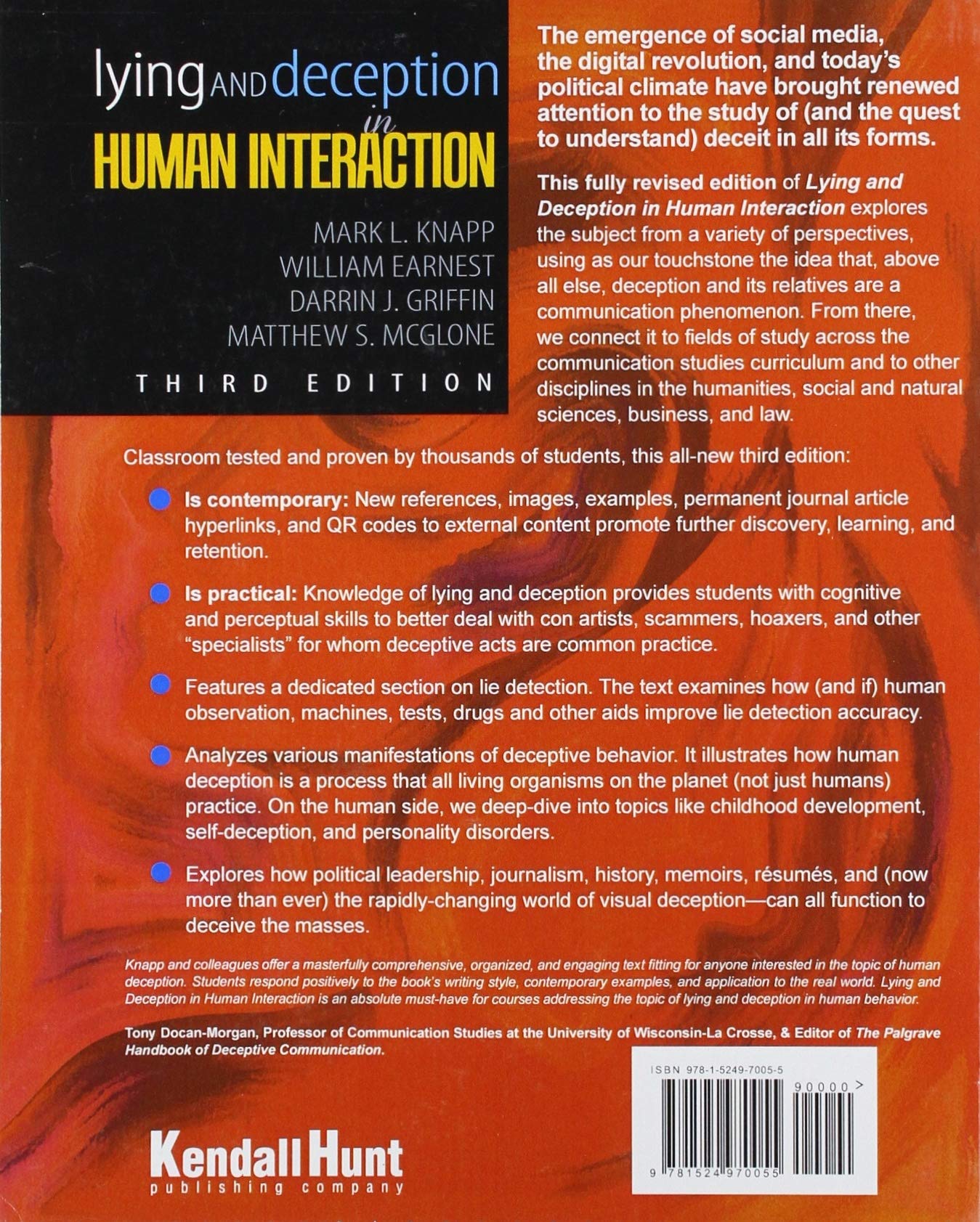 Lying and Deception in Human Interaction - Psychology Book About Communication & Relationships | Perfect for Students, Counselors & Social Science Researchers