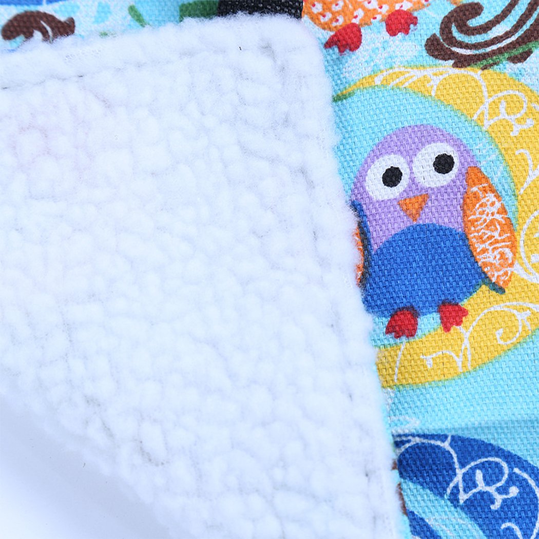 Cozy Reversible Cat Hammock Bed for Kittens, Ferrets & Rabbits - Soft Cashmere Owl Print Pet Mat for Cages & Chairs - Perfect for Napping, Lounging & Small Animal Comfort
