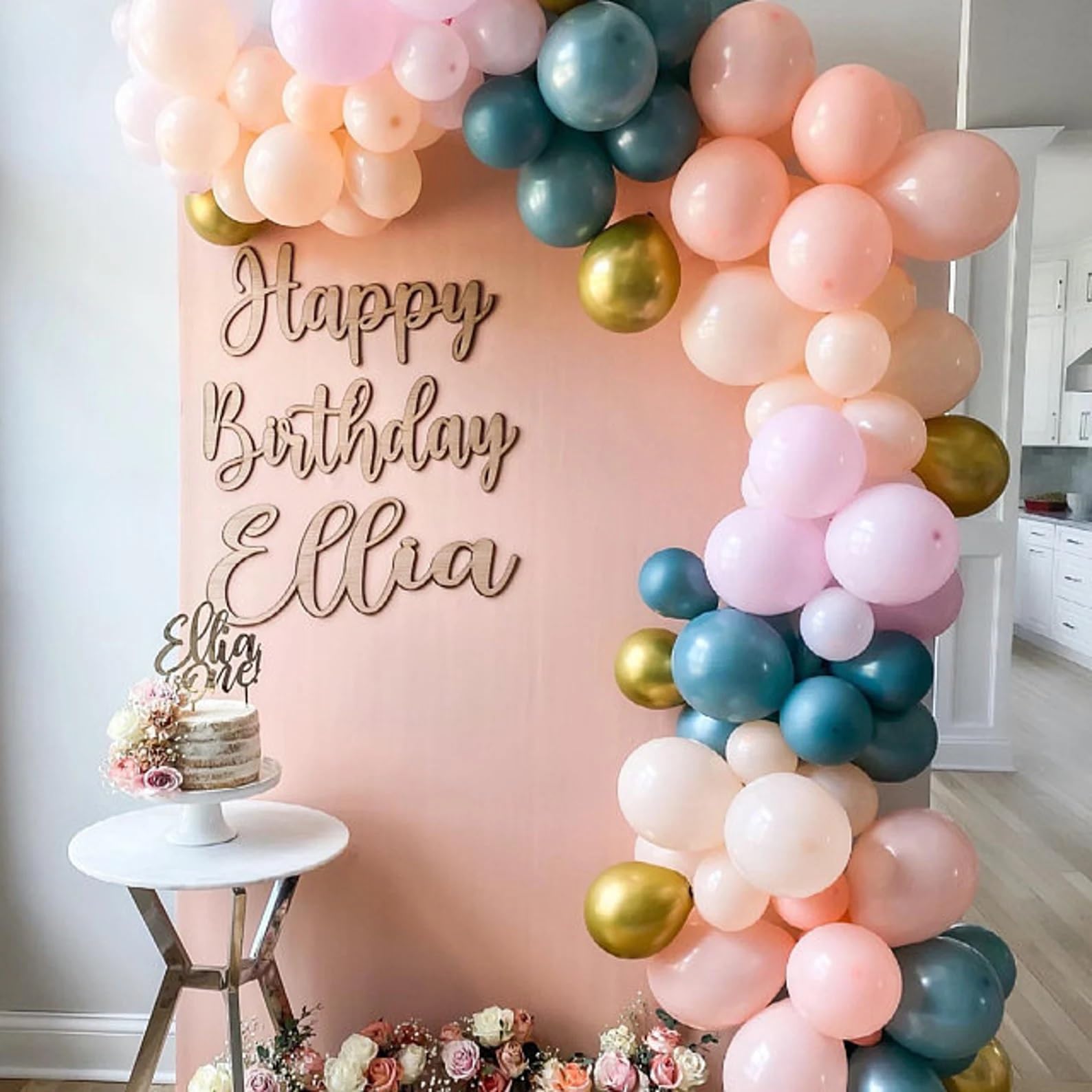 Happy Birthday Wooden Sign - 16x13 Inch Backdrop for Balloon Arch & Party Decor