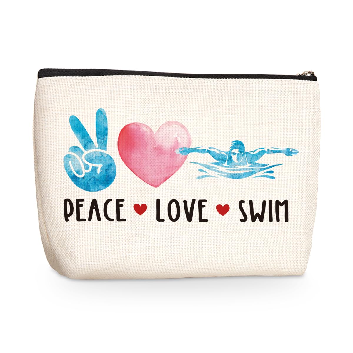 Swimming Coach Gift Set - Waterproof Makeup & Cosmetic Bag for Women, Girls, Swim Team - Perfect for Swim Teachers, Friends, Sisters, Nieces - Great for Graduation, Mother's Day, Birthday - Ideal for Poolside, Beach & Travel Essentials