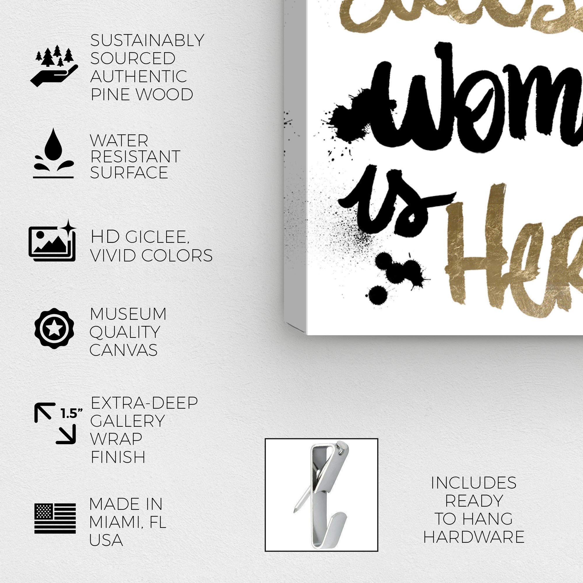 Oliver Gal Artist Co. 'Successful Woman' Motivational Wall Art Canvas Print - Gray 30x45 Inches - Inspirational Home & Office Decor for Women Entrepreneurs